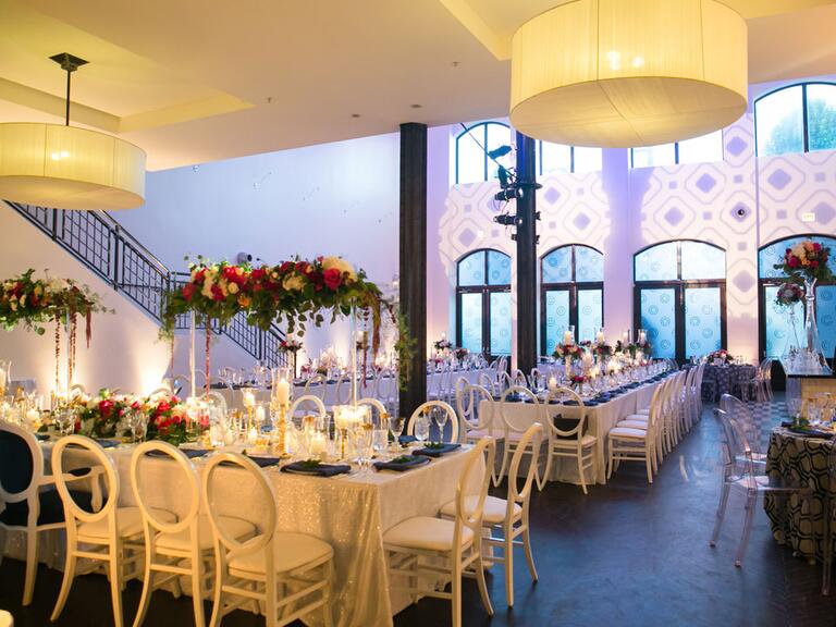 Reception space at a chicago wedding