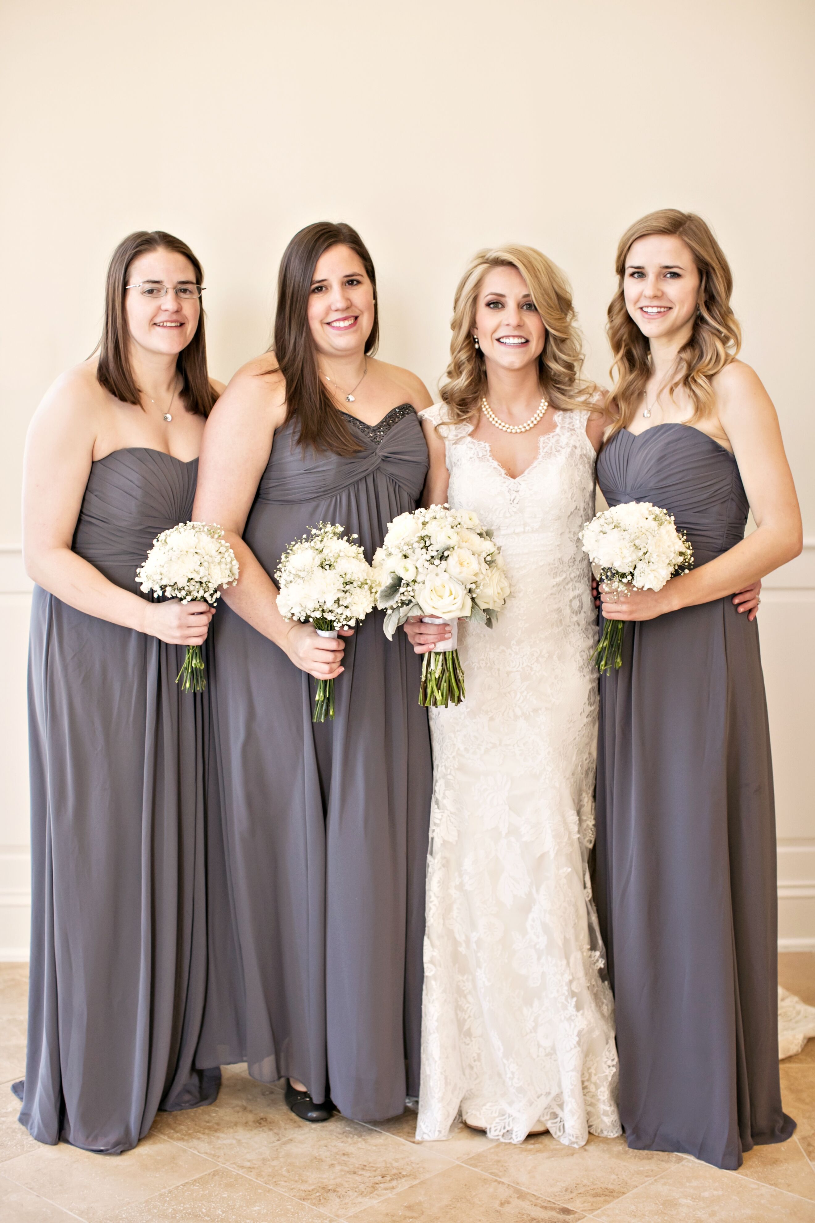 Pewter Gray Chiffon Bridesmaid Dresses