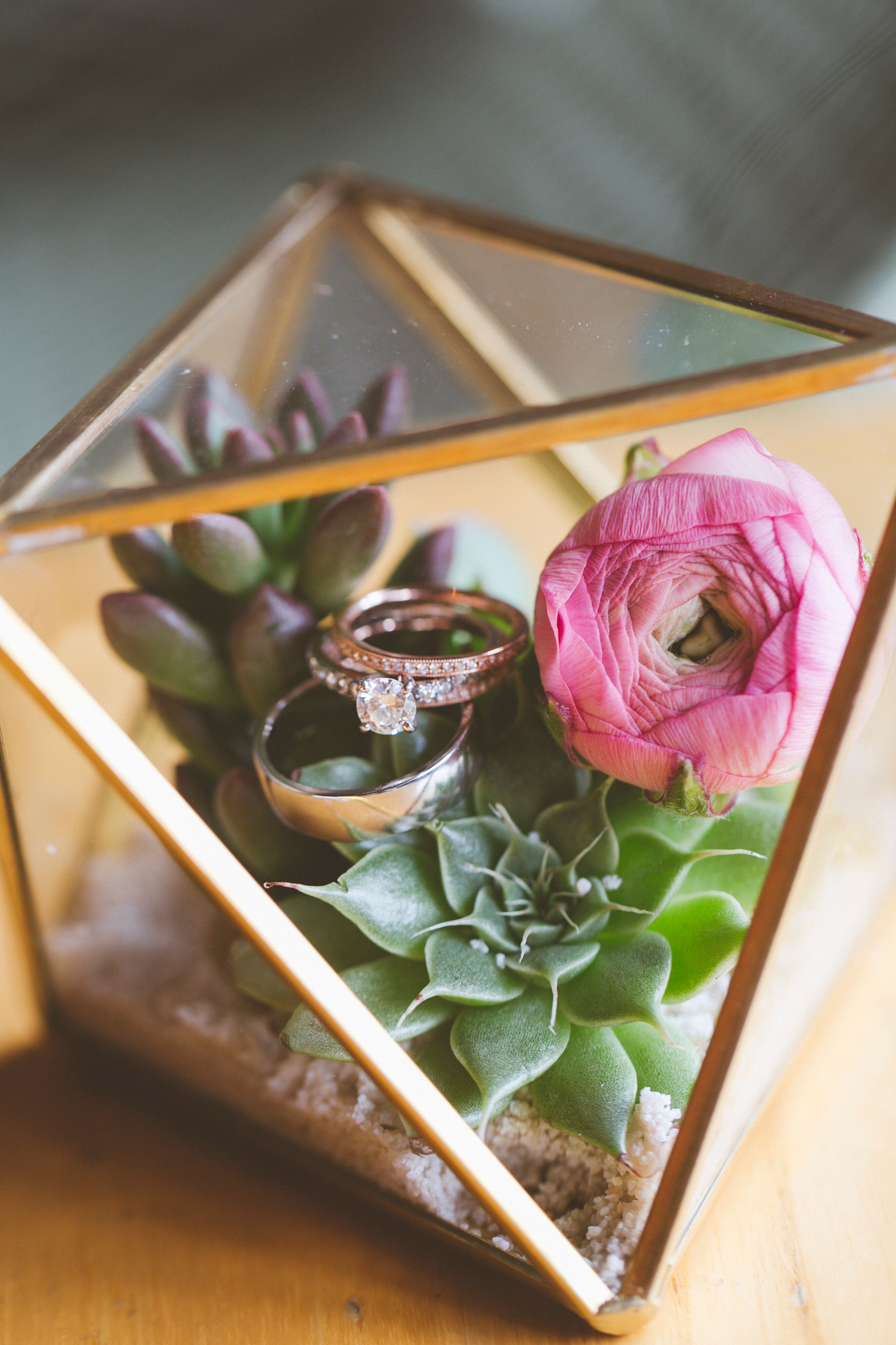 Gold Geometric Terrarium Ring Box