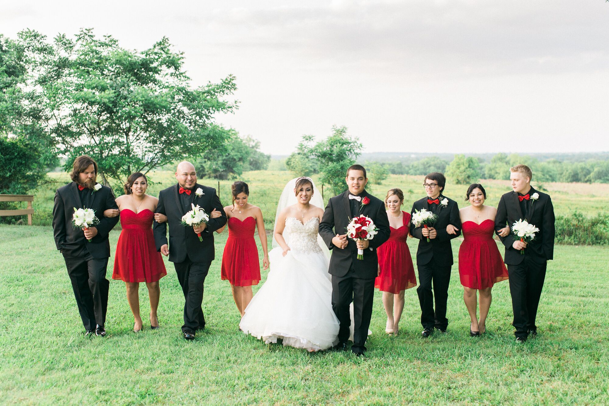 Groom Brides Maid Dress Red