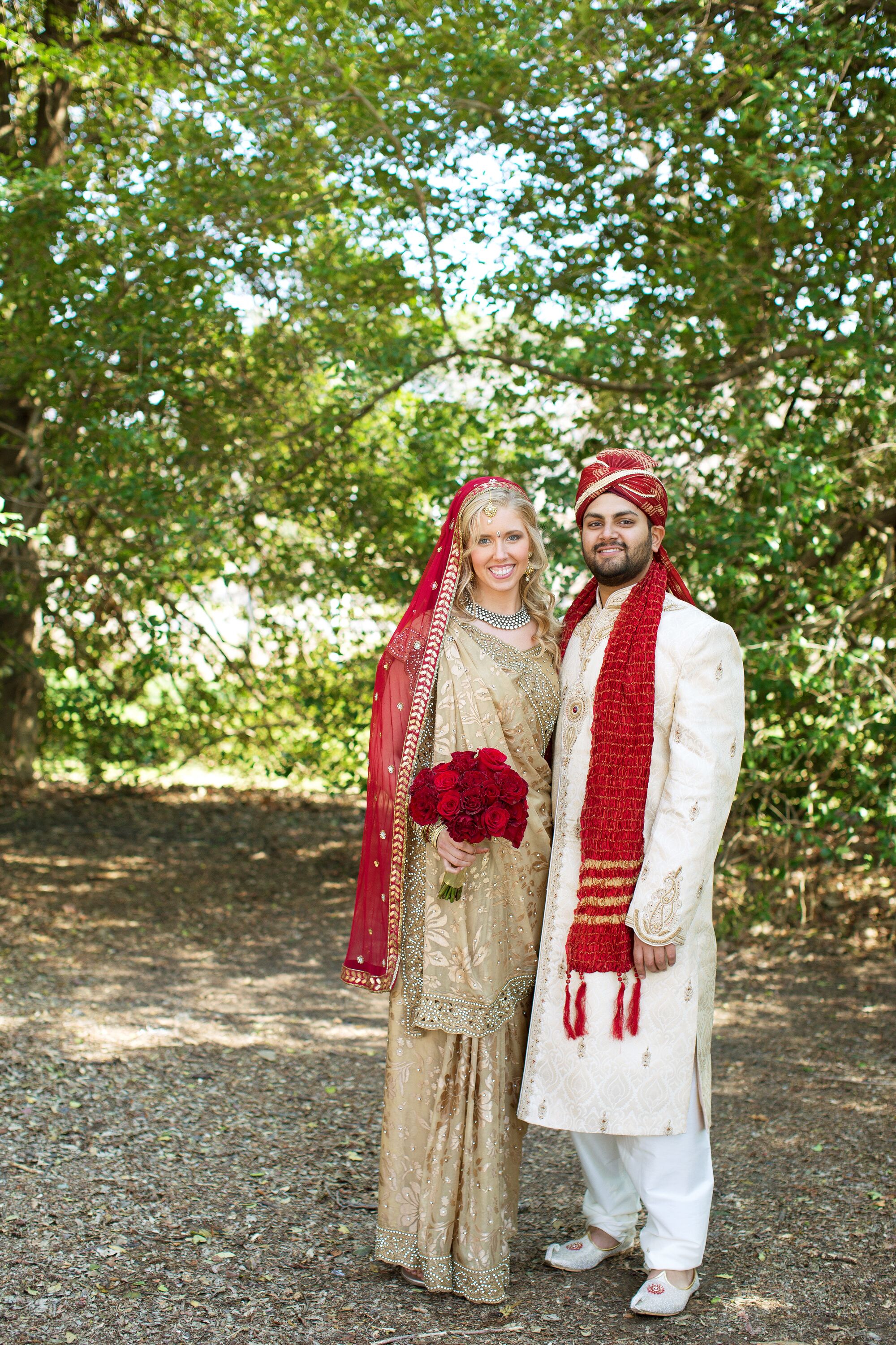 Gold and red wedding on sale saree