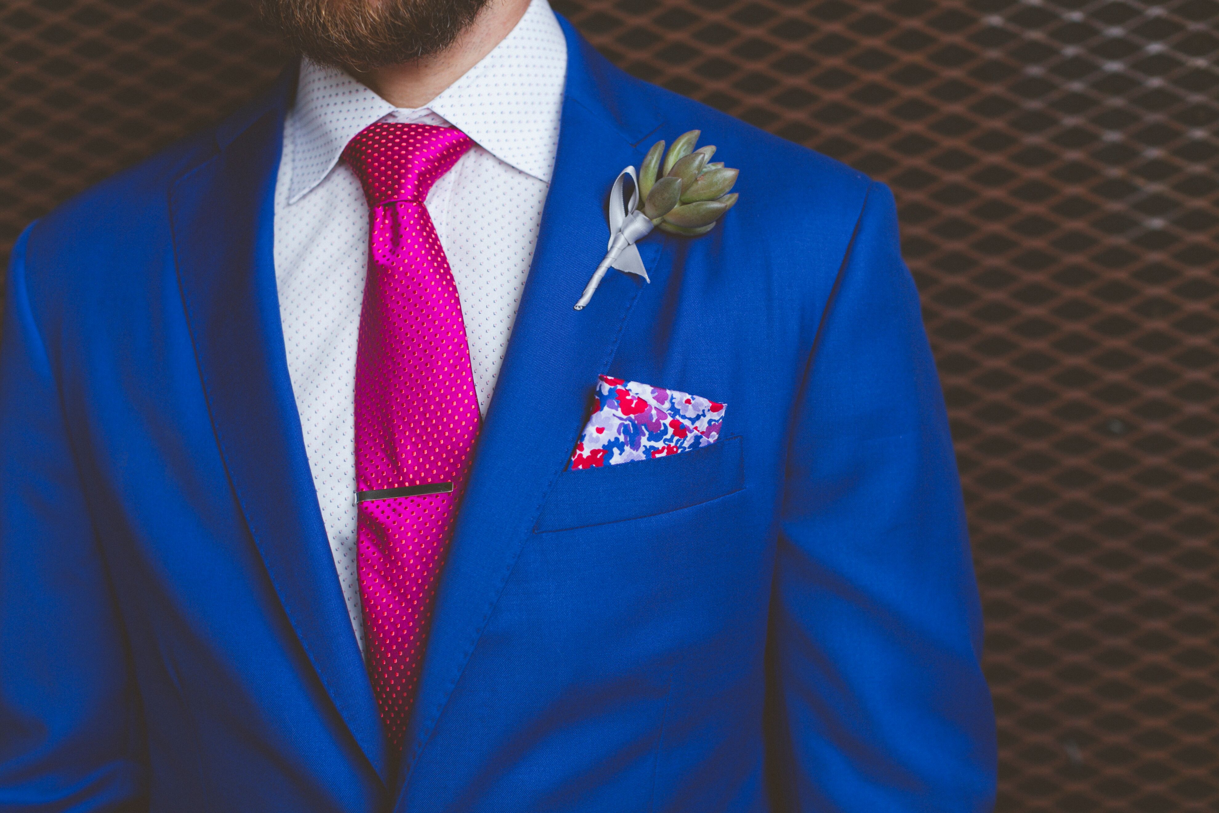 Pink and hot sale blue tux