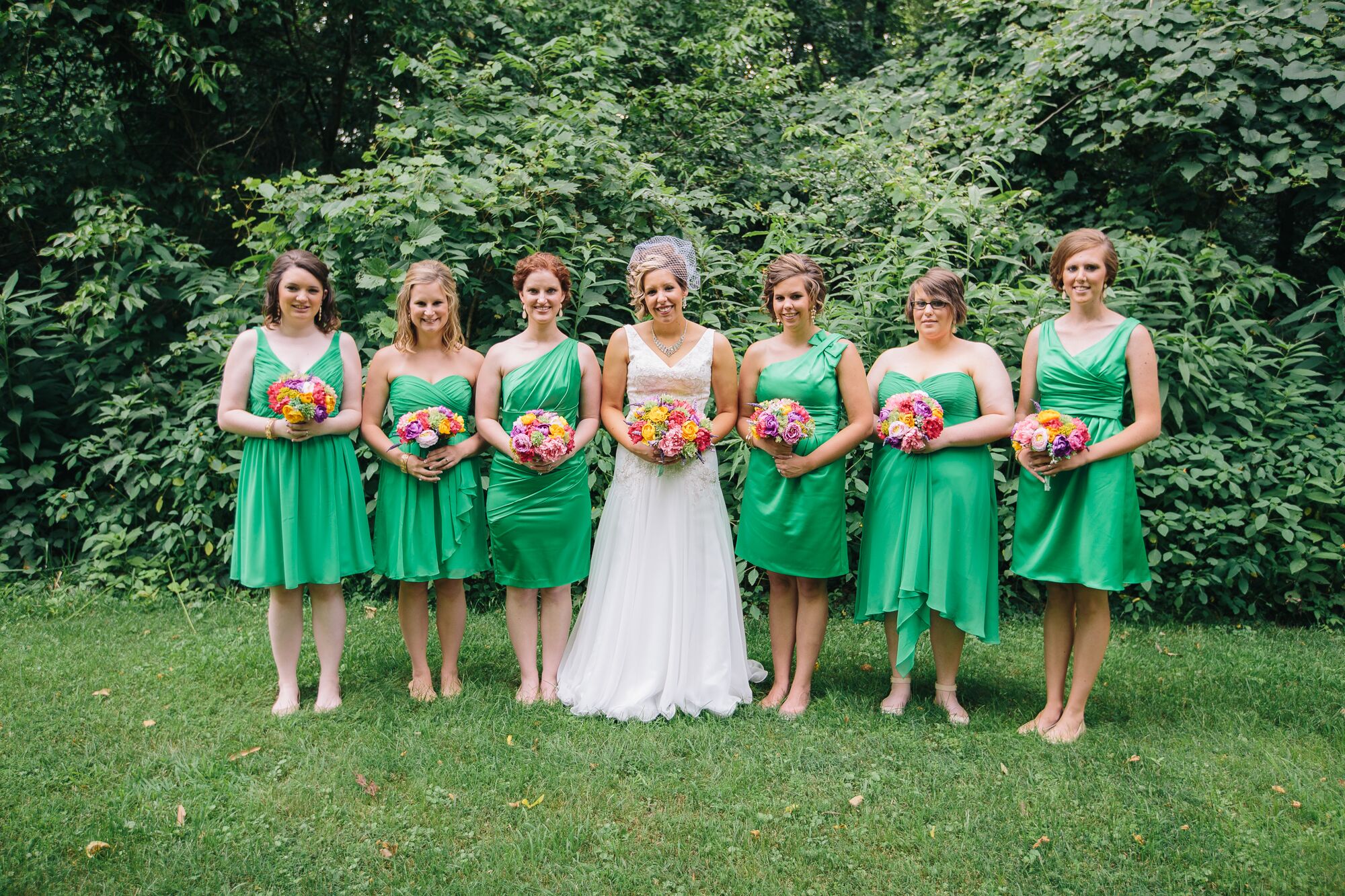 Short Kelly Green Bridesmaid Dresses