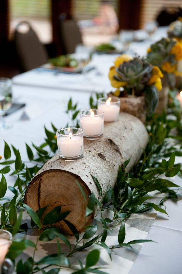 Seeded Eucalyptus, White Rose Centerpieces