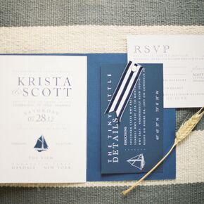 Blue diy wedding invitations