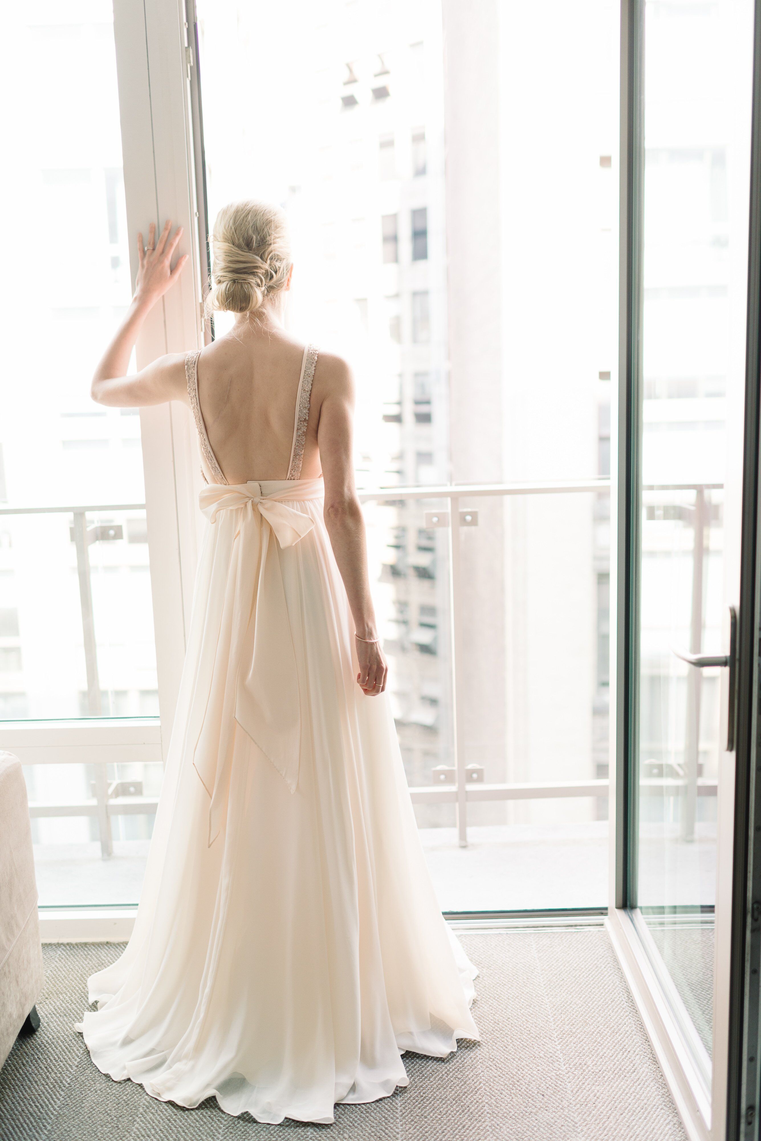 rose gold and ivory wedding dress