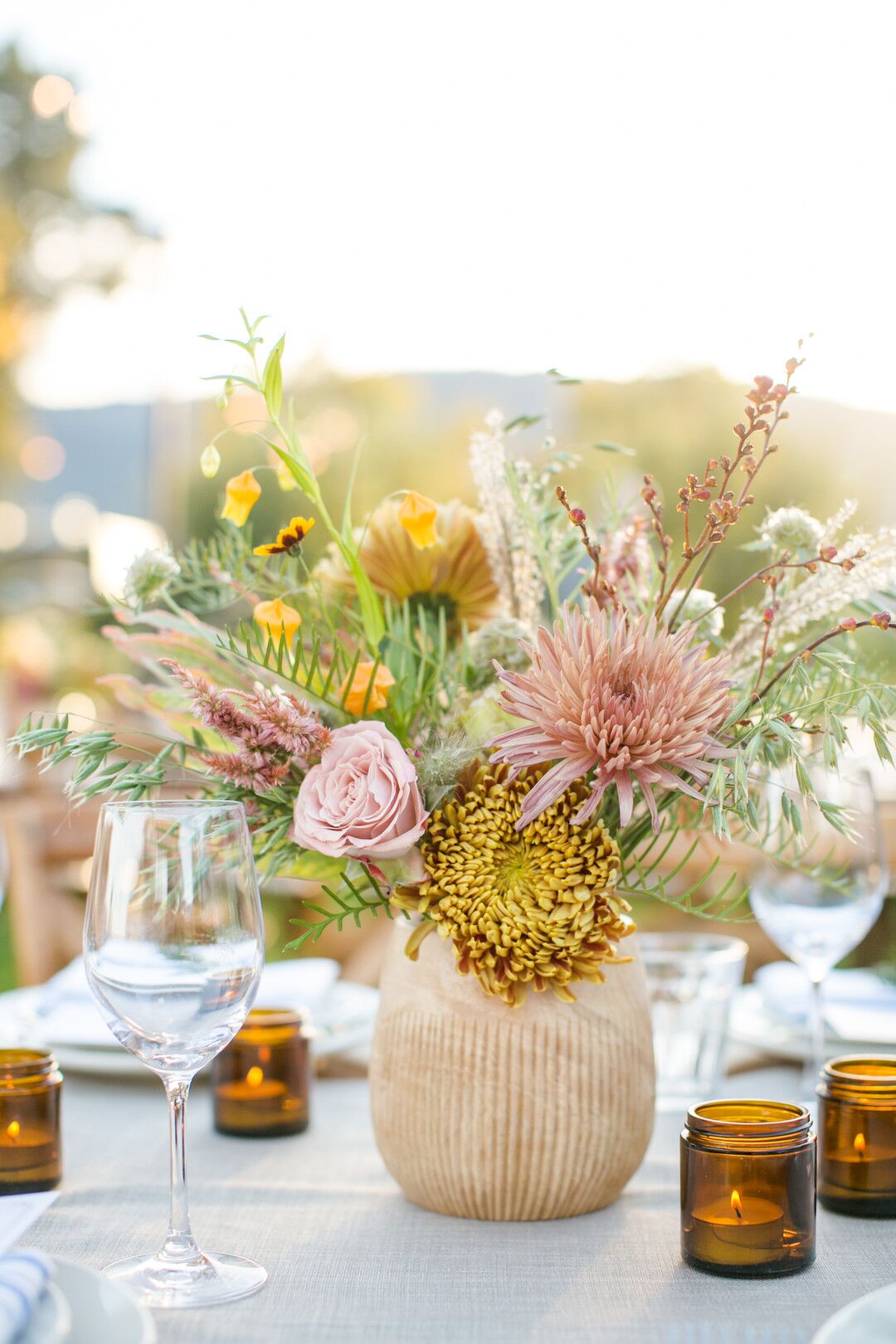 Rustic Wood and Antler Centerpiece