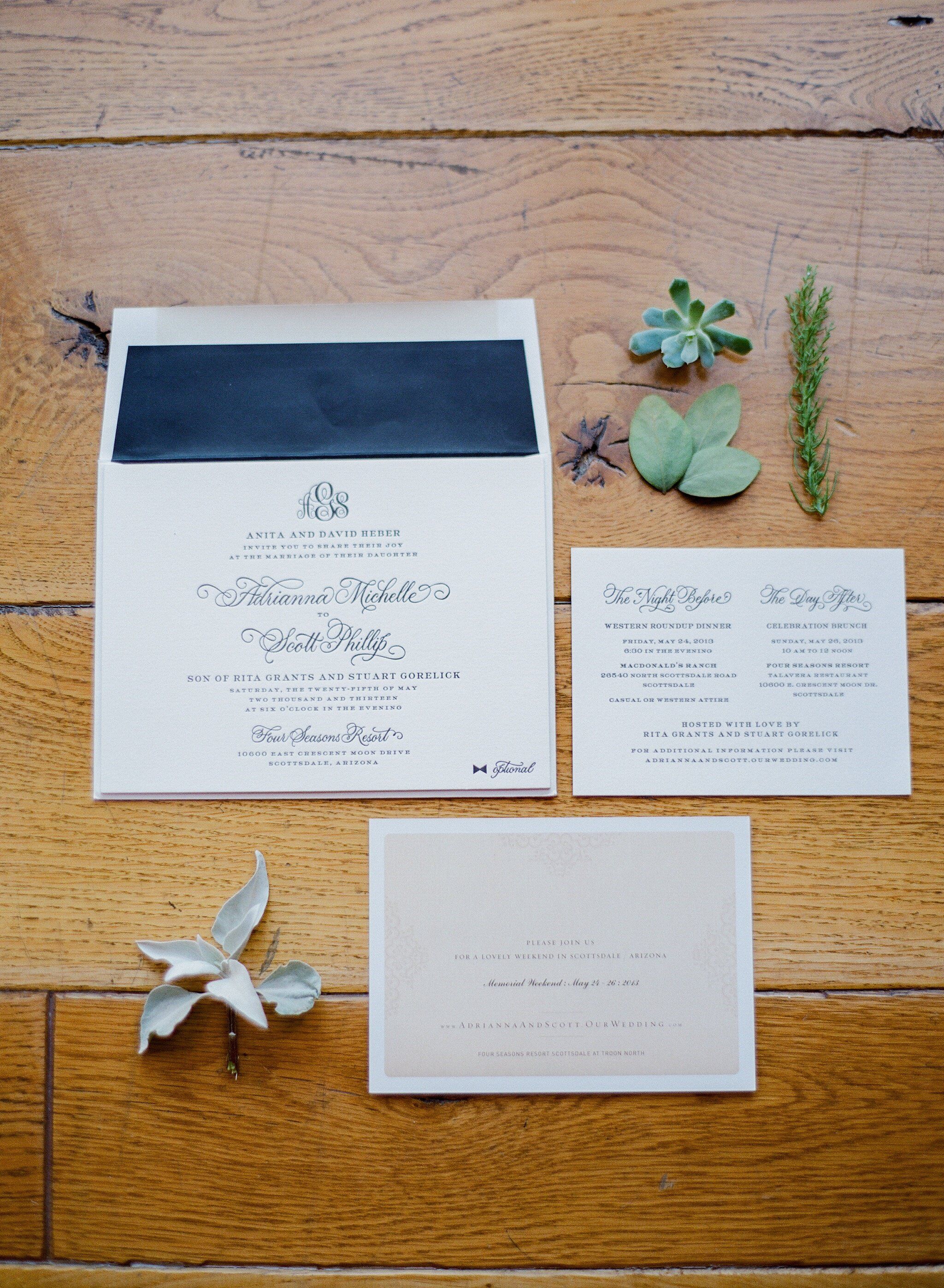 Formal Navy Invitation Suite