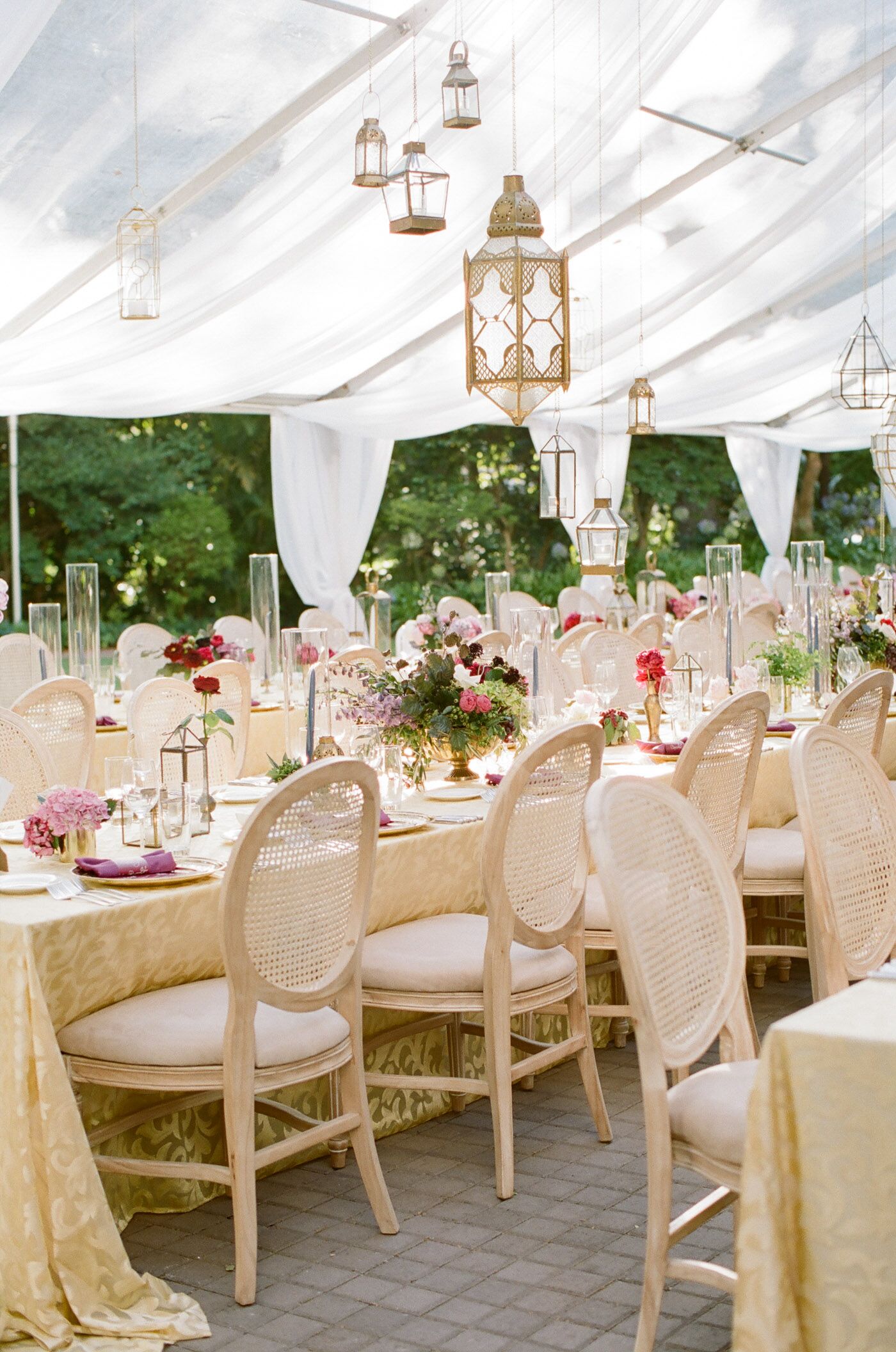 Suspended Gold Lanterns