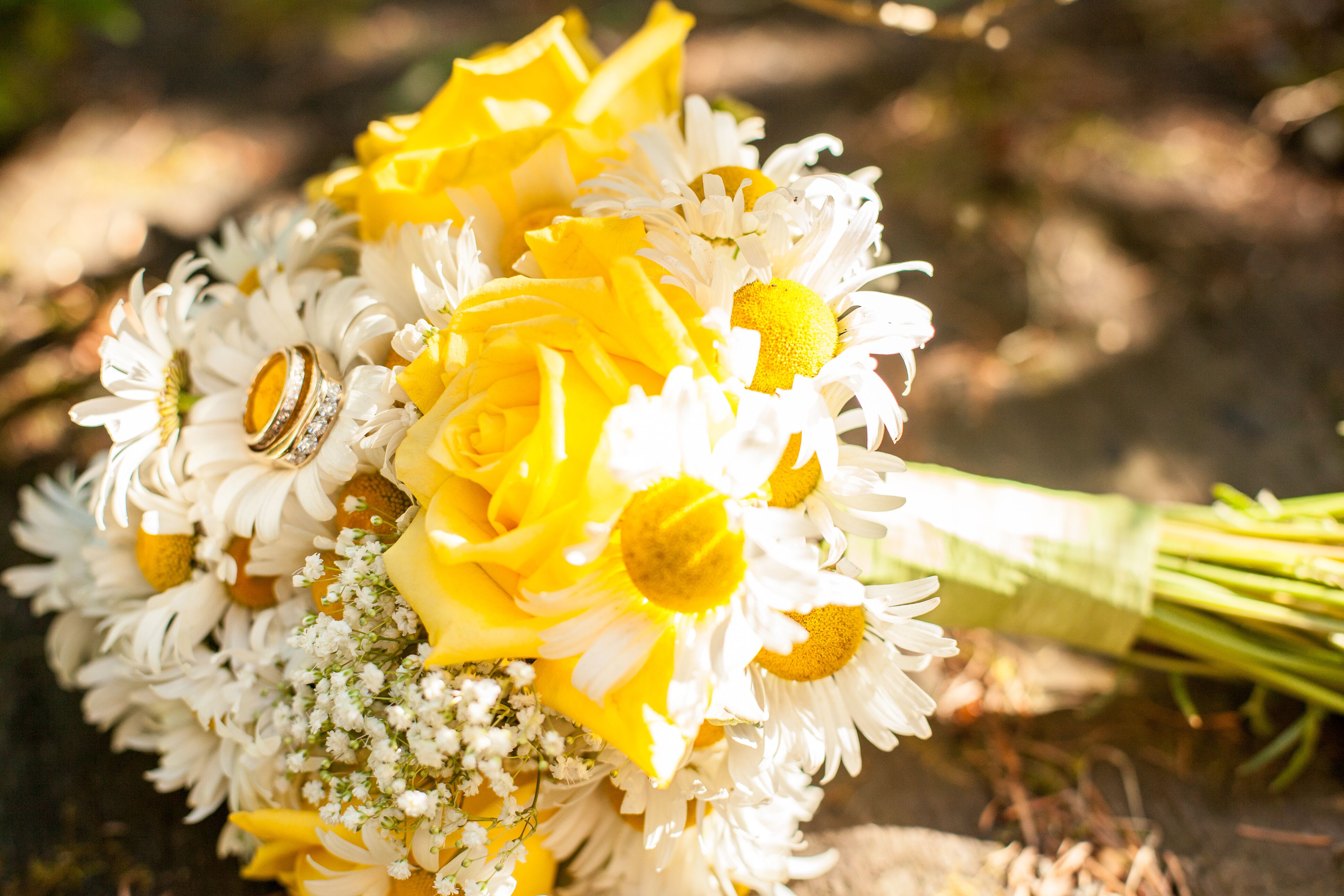 Yellow Rose and White Daisy Bouquet