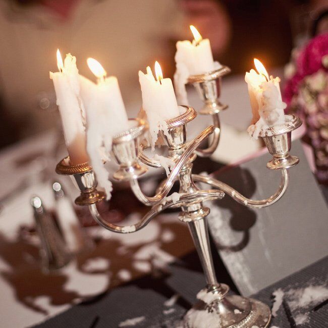 Silver Candelabra Centerpieces