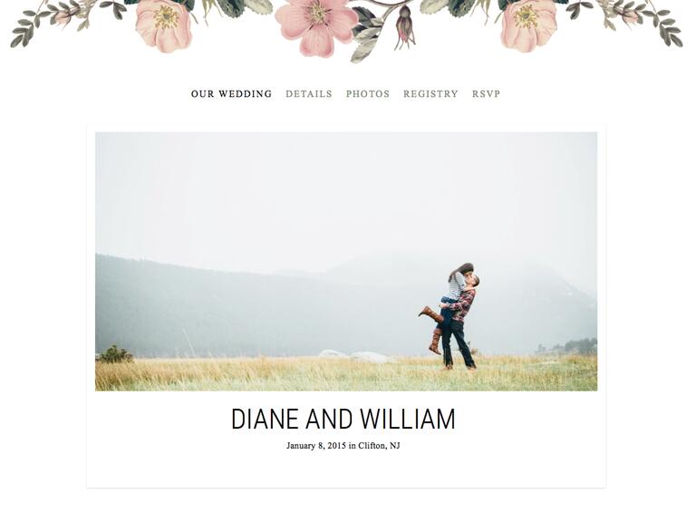 Custom wedding website design