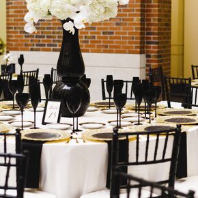 Black, Gold and White Table Setting