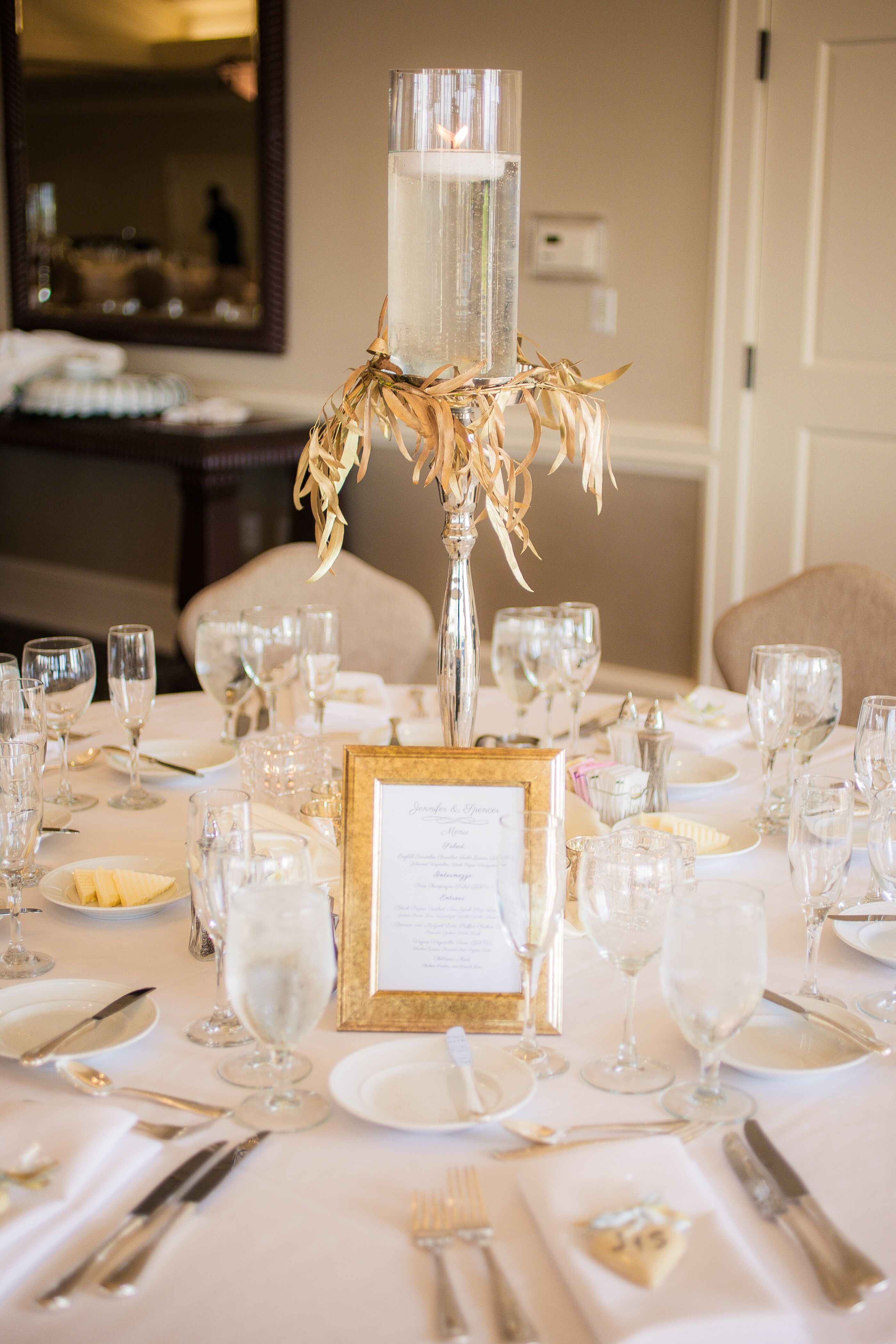Gold and Ivory Dining Table Setting