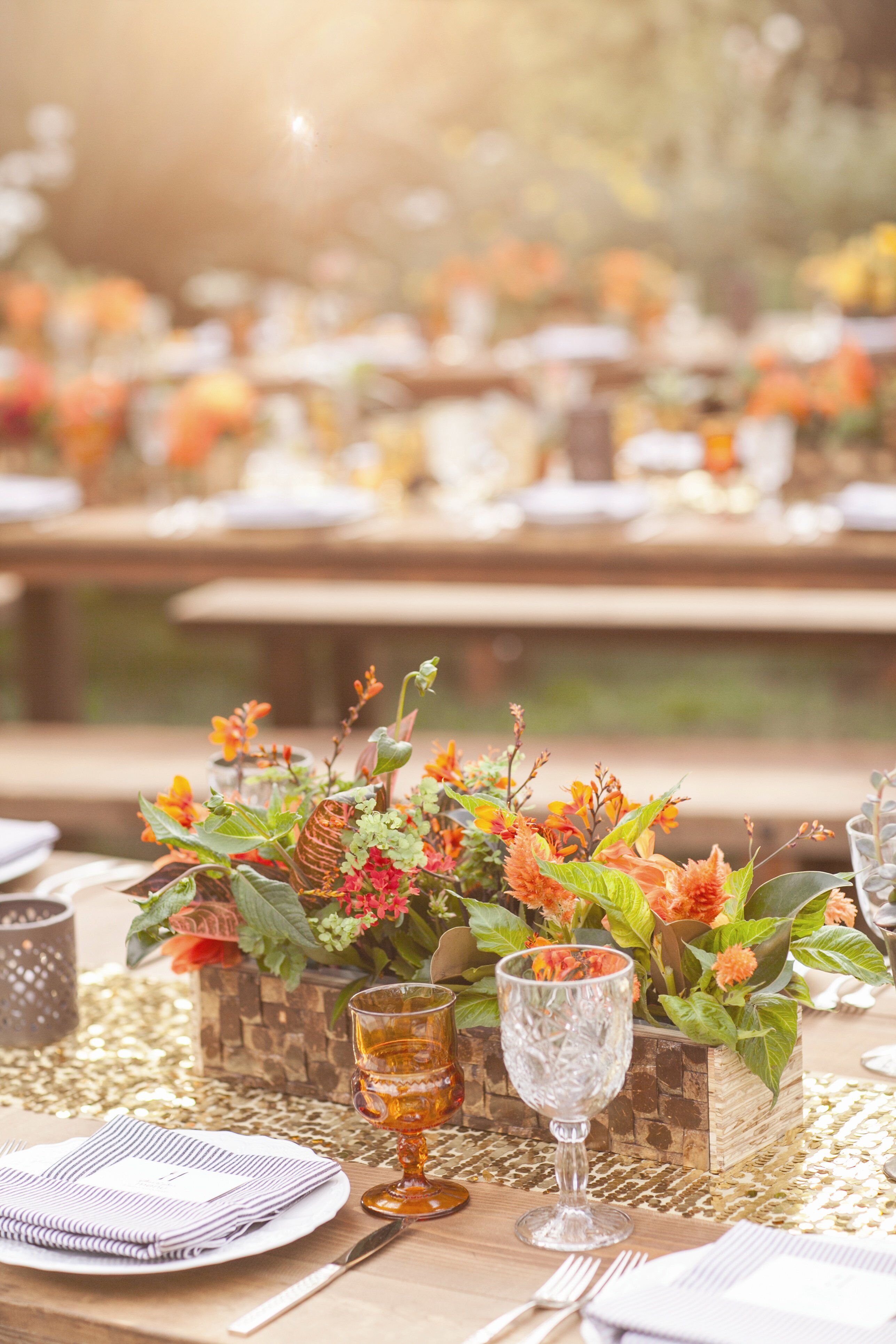 Orange Reception Centerpieces