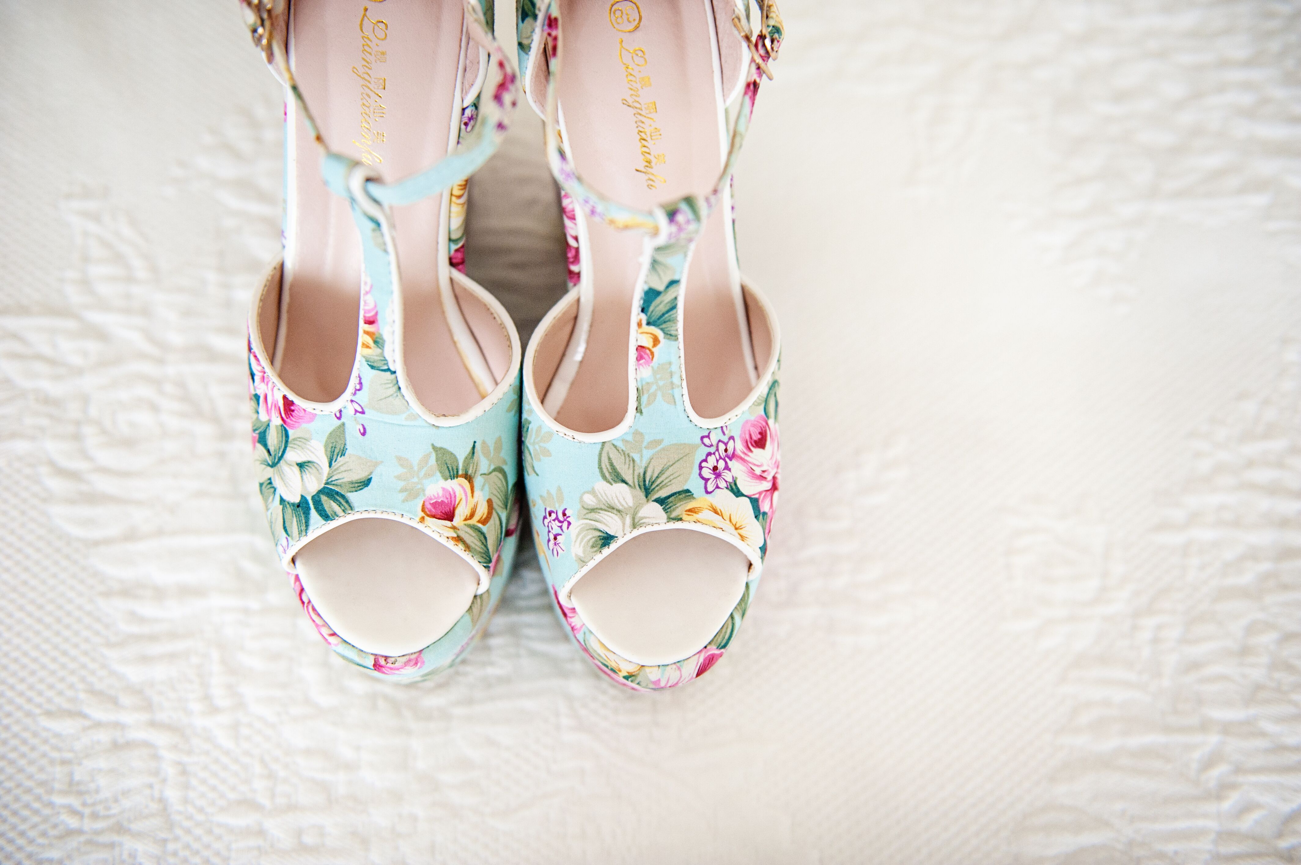 Floral Pattern Bridal Shoes