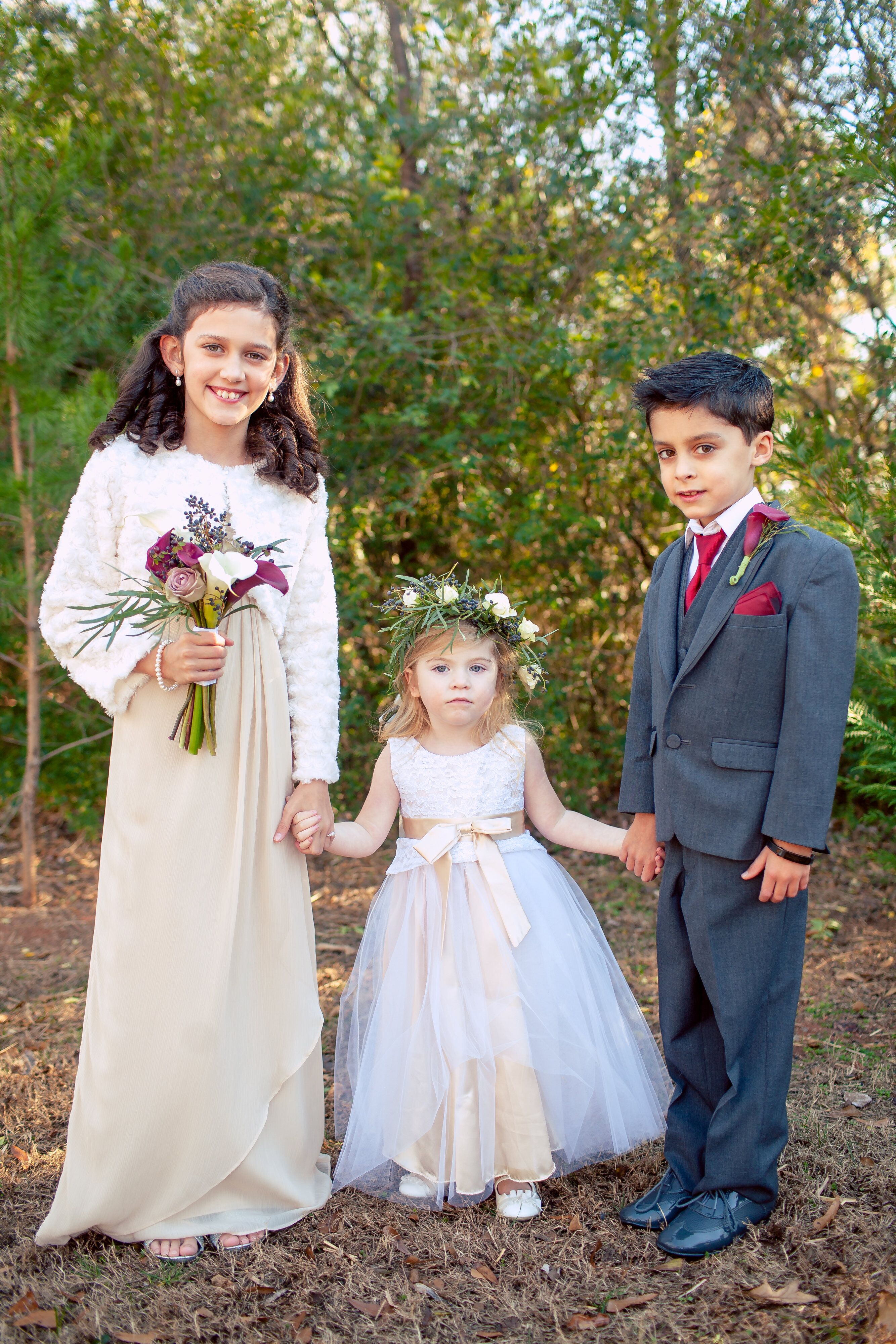 Rustic Flower Girl And Junior Bridesmaid Dresses