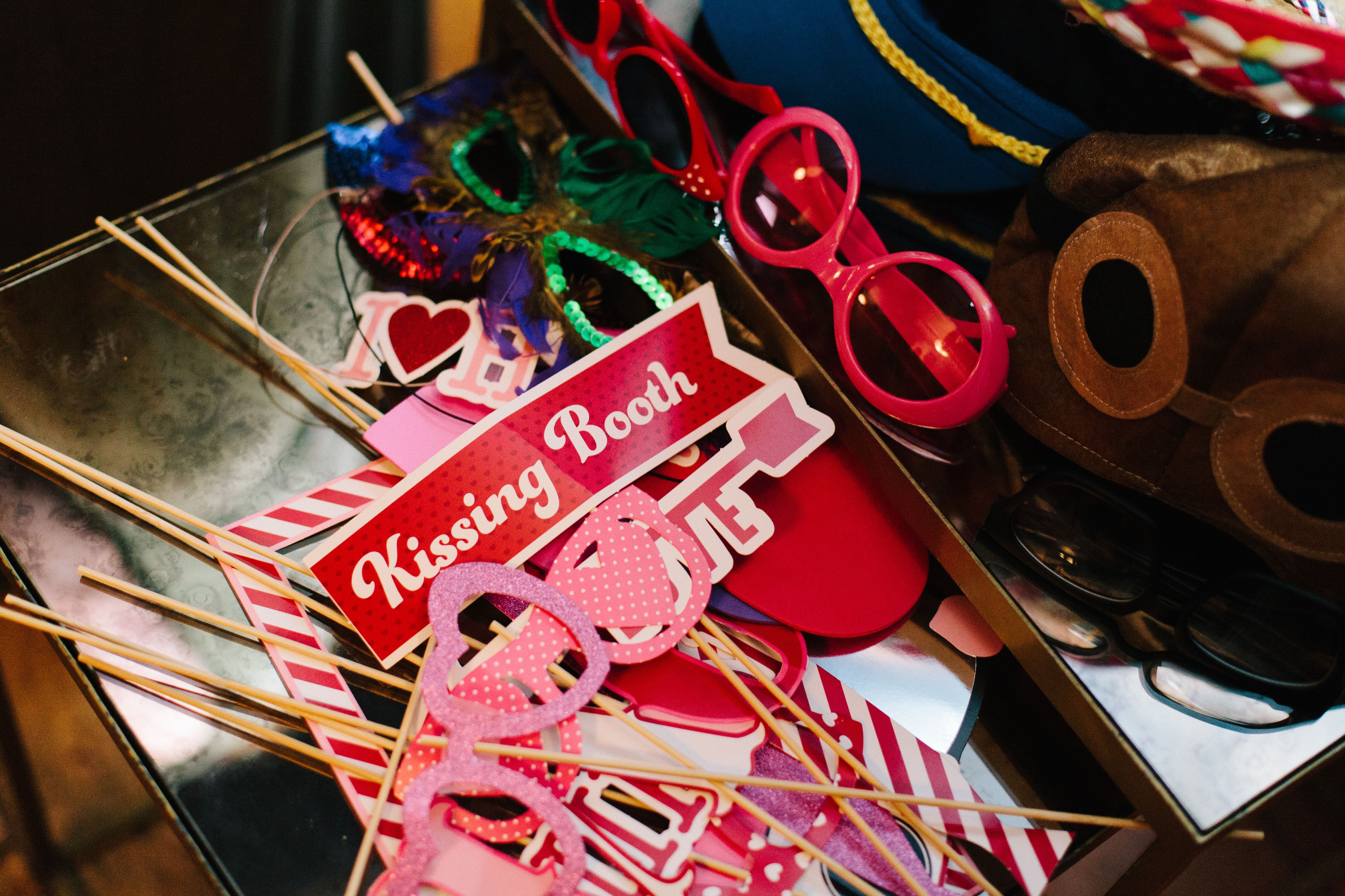 Pink and Red Photo Booth Props