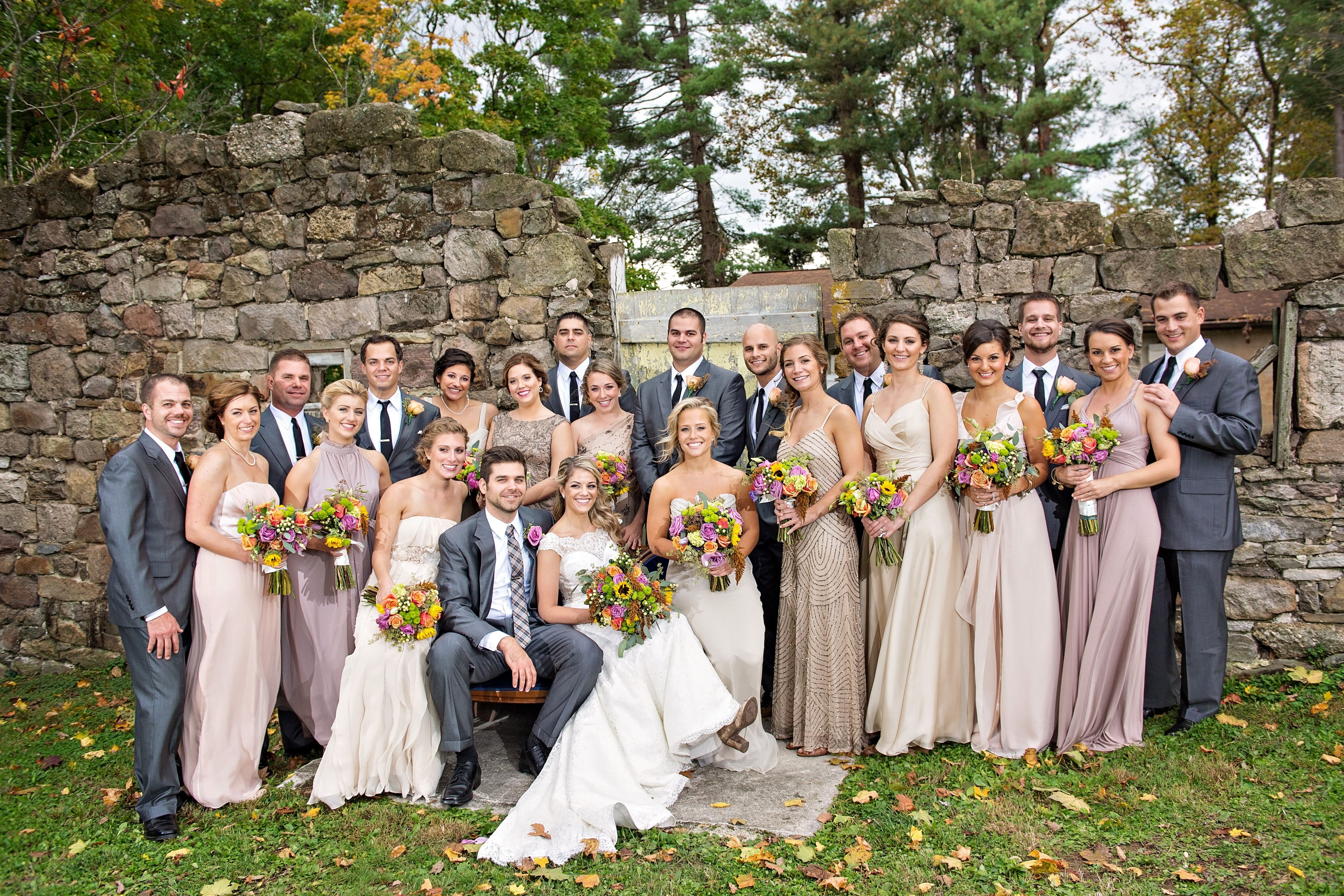 Neutral best sale bridal party