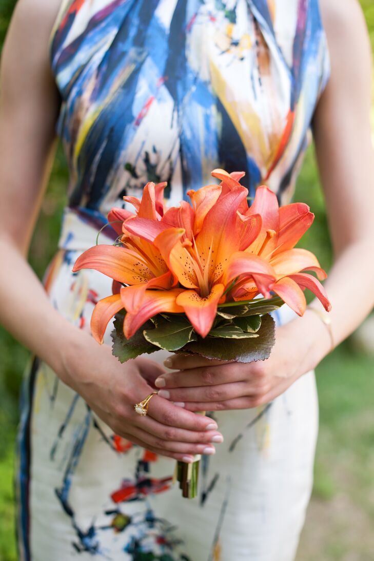 Orange Tiger Lily Bridesmaid Bouquet