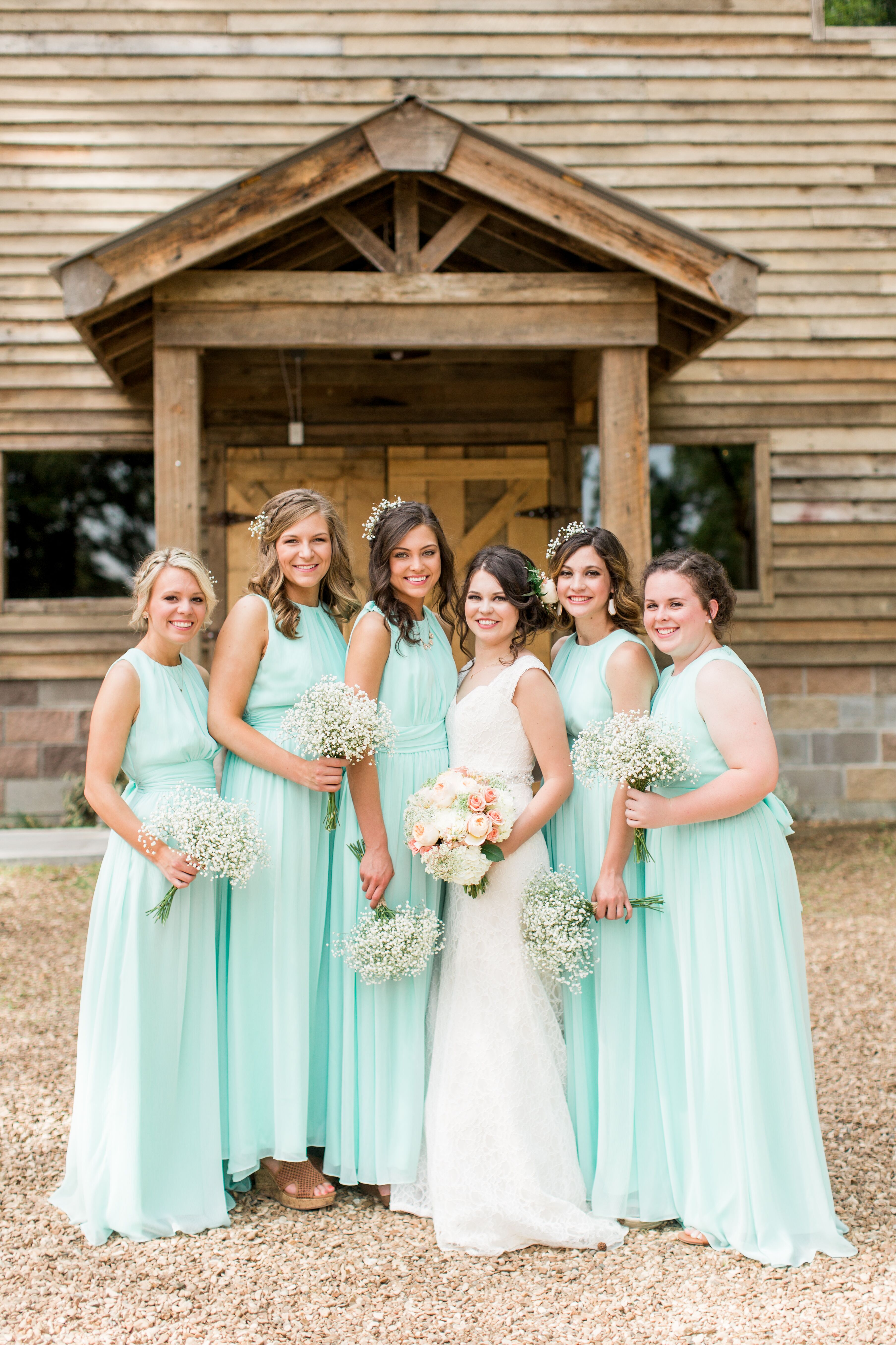 Floor-Length Turquoise Bridesmaid Dresses
