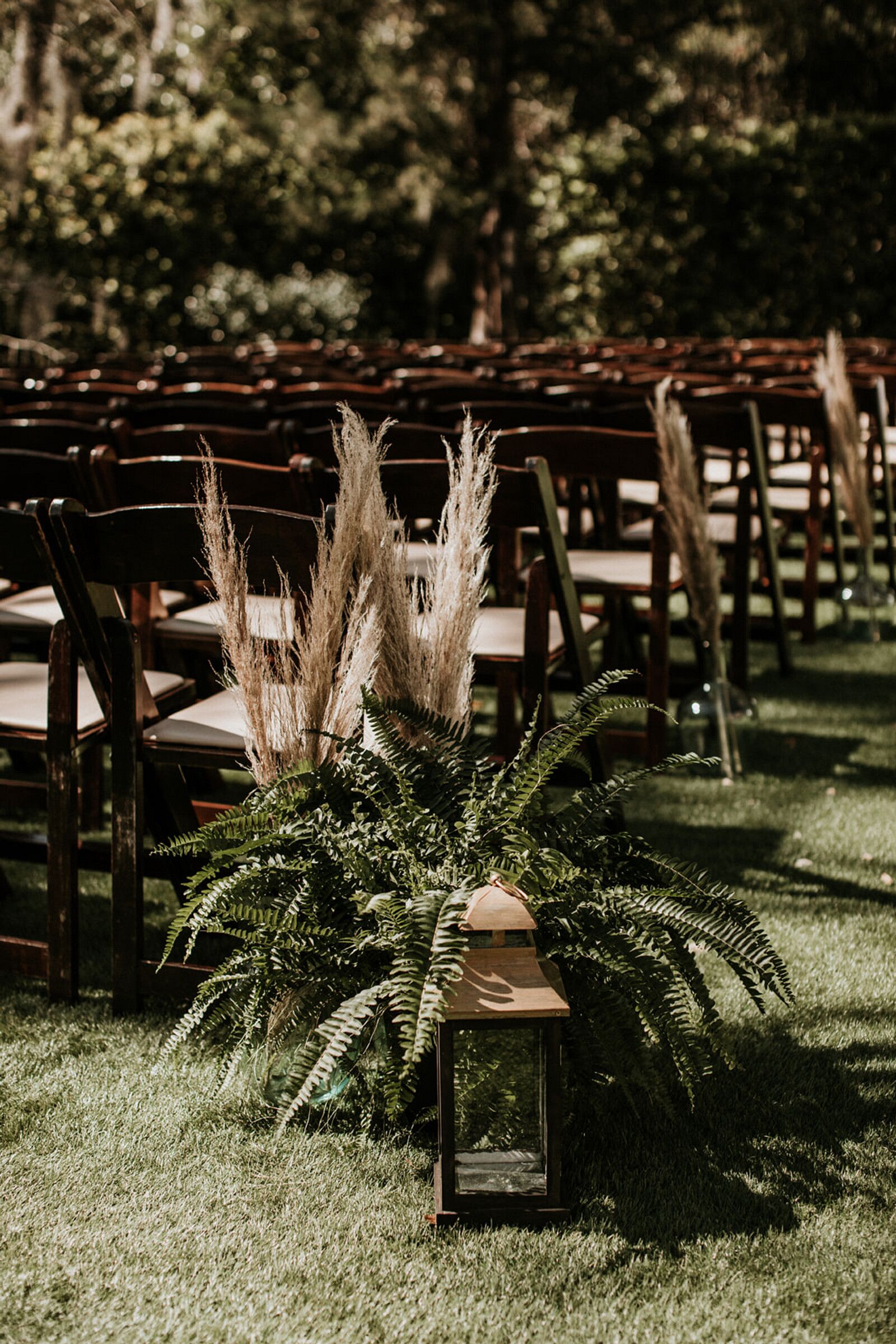 Pampas Grass Aisle Marker Arrangements