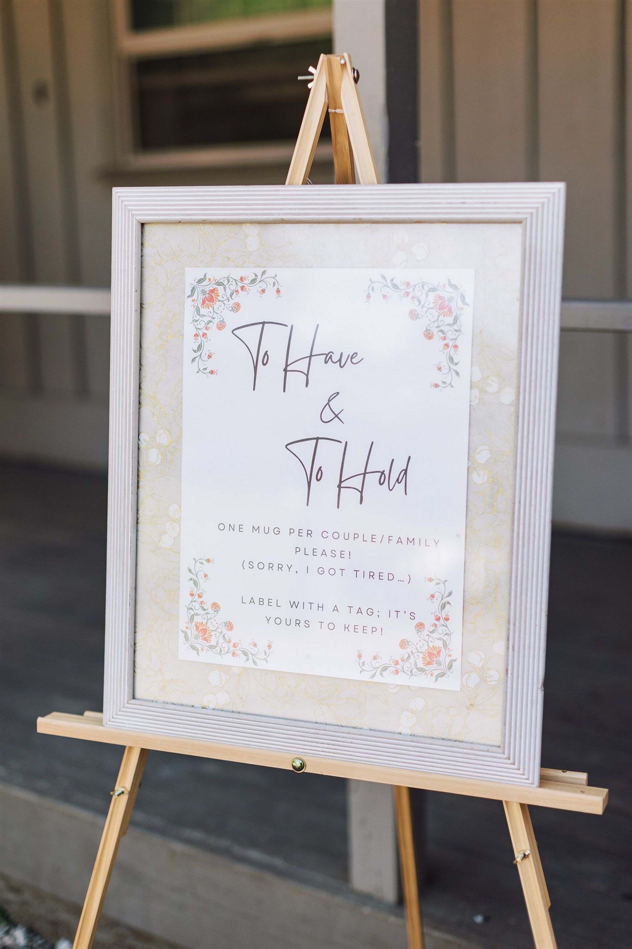 Custom Sign for Handmade Mugs by the Bride