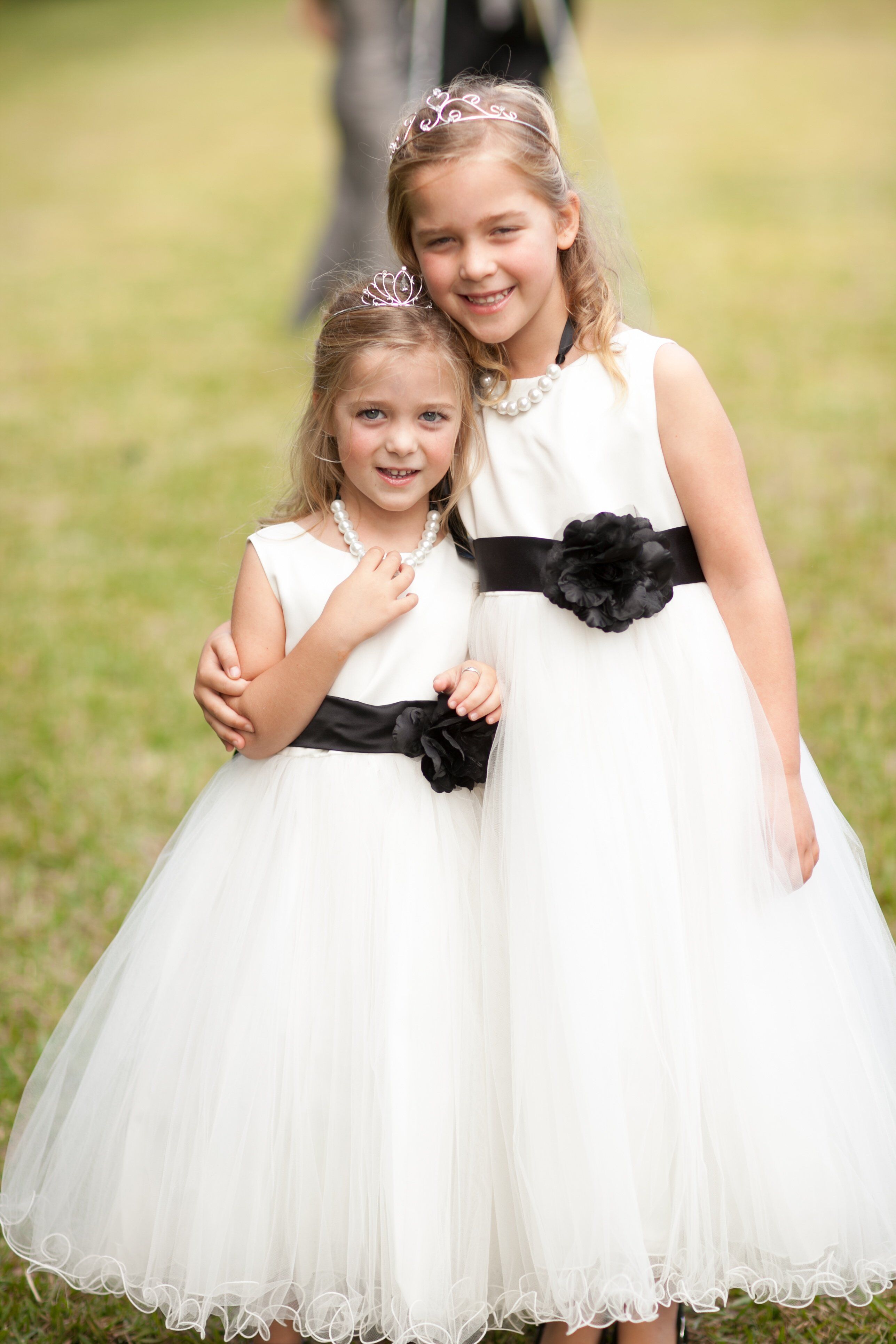 Black and White Flower Girl Dresses