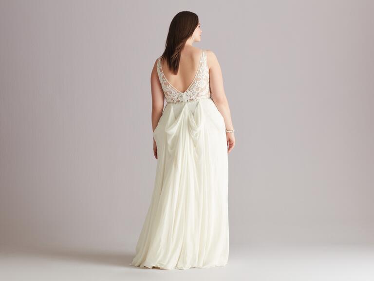 vestido de novia con escote arco