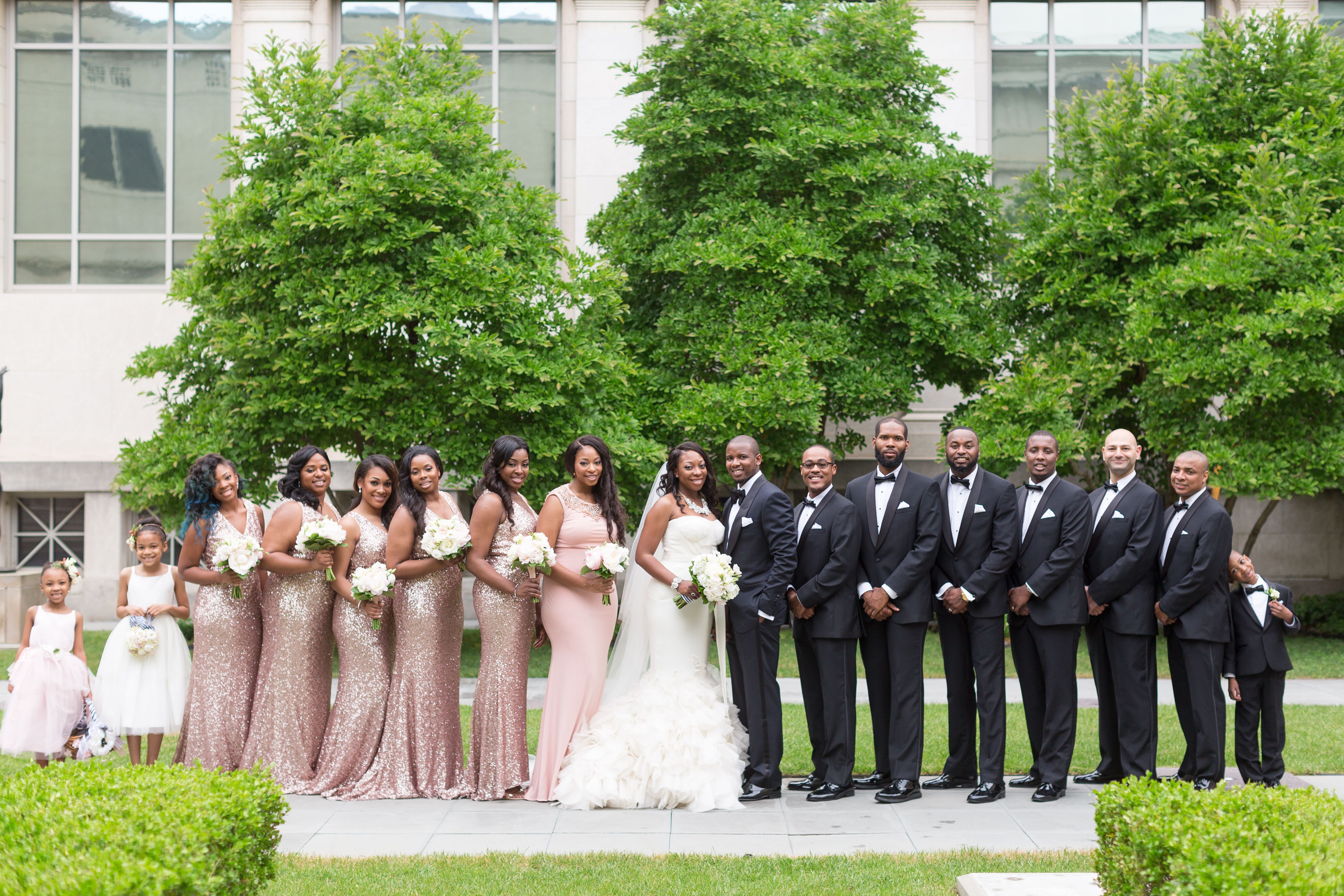 black and pink wedding dresses