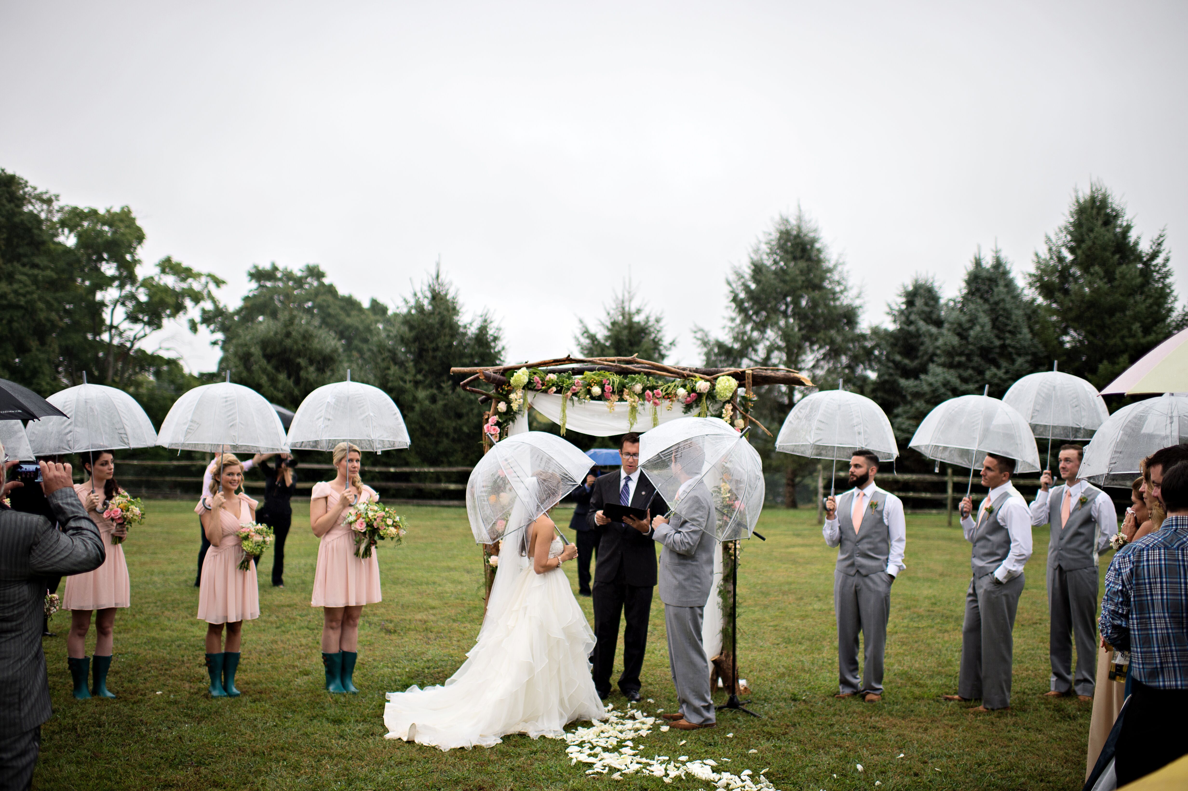 wedding with umbrellas