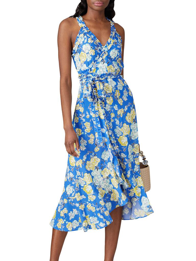 Vestido sin mangas floral azul Jason Wu