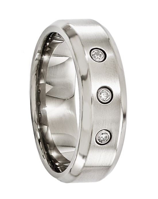 Larson Jewelers ALTON Black Tungsten Ring With Brushed Grooved Center ...