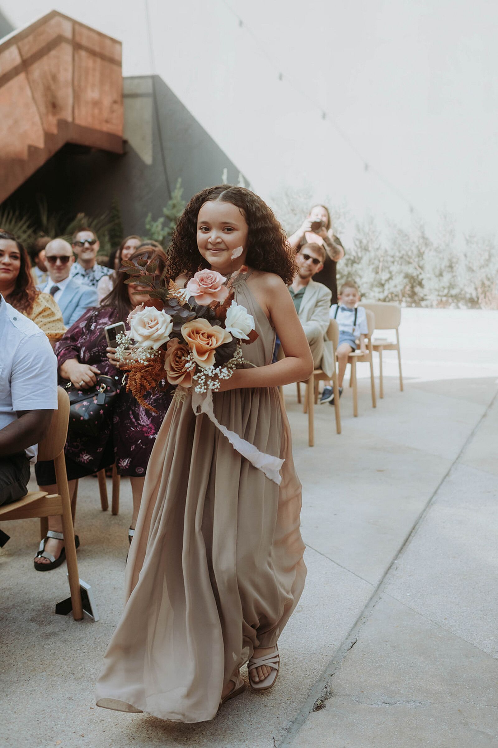 Brown and Teal Bridesmaid Dresses