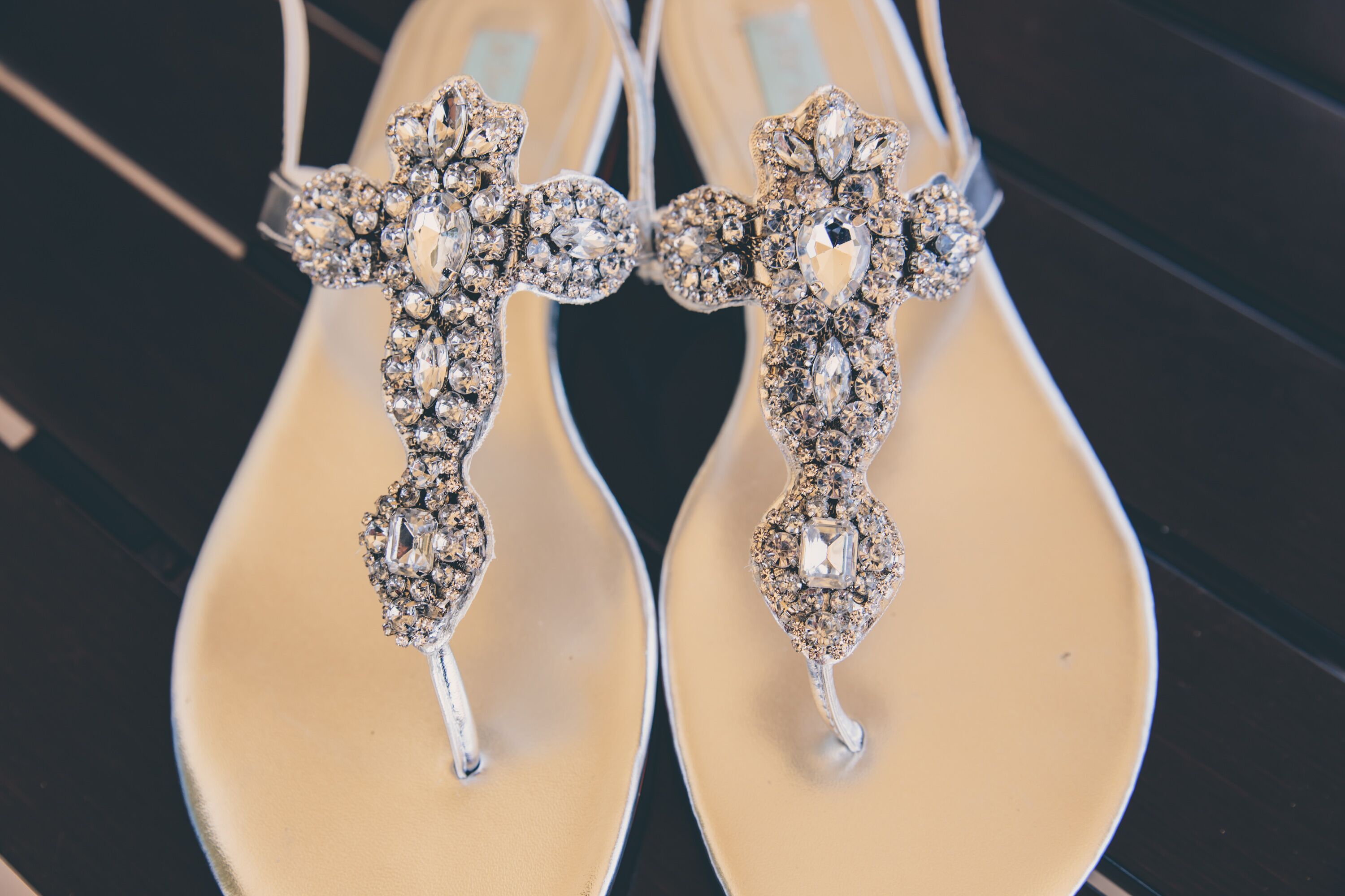 Silver Crystal Betsey Johnson Bridal Sandals