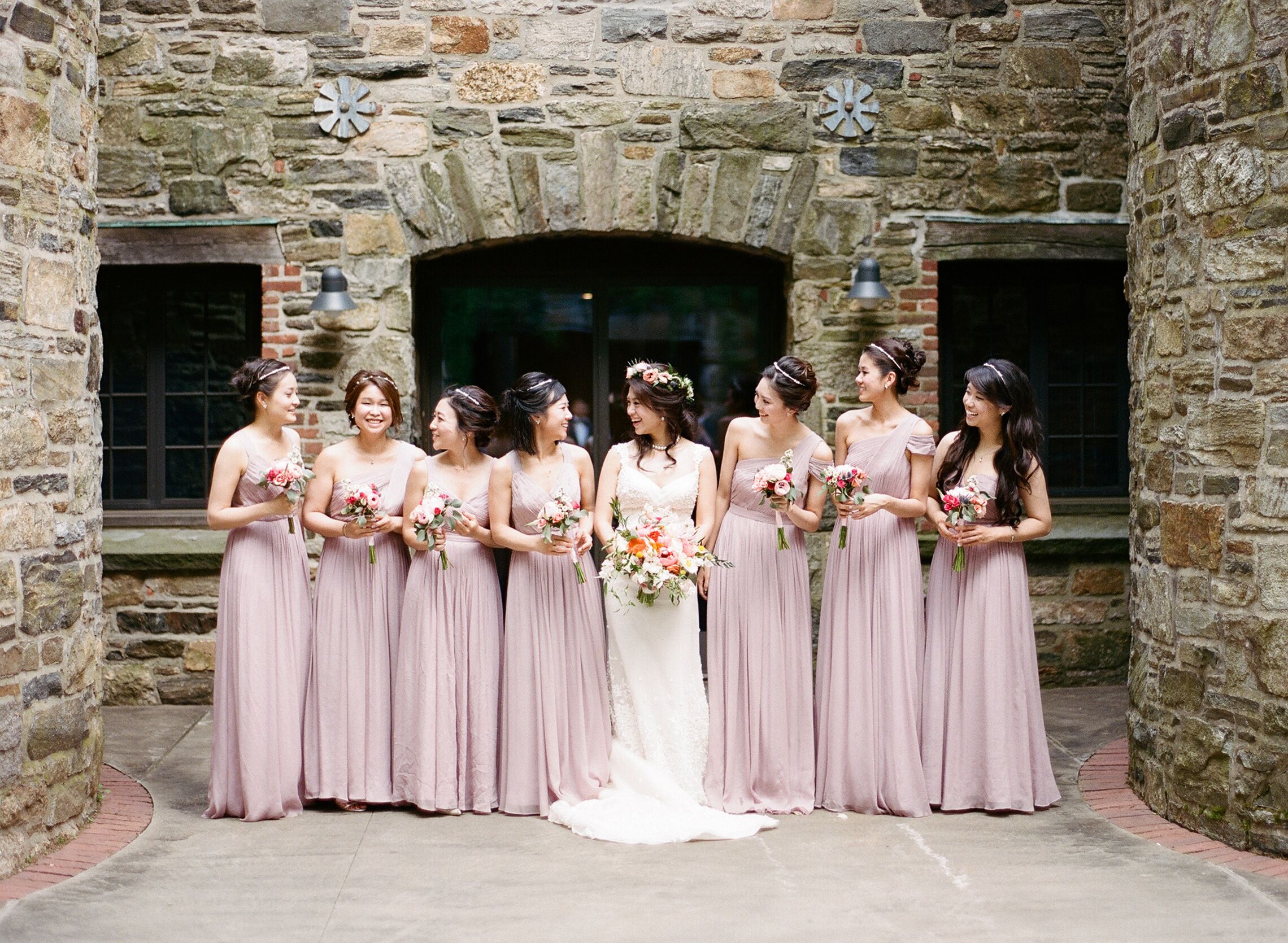 Light mauve bridesmaid hot sale dresses