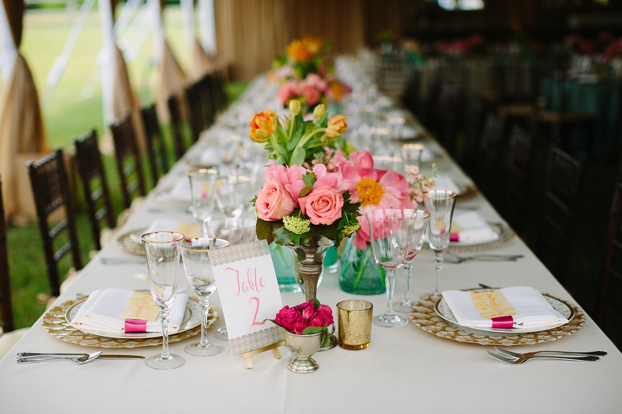 Pink Floral Centerpiece with Roses and Tulips