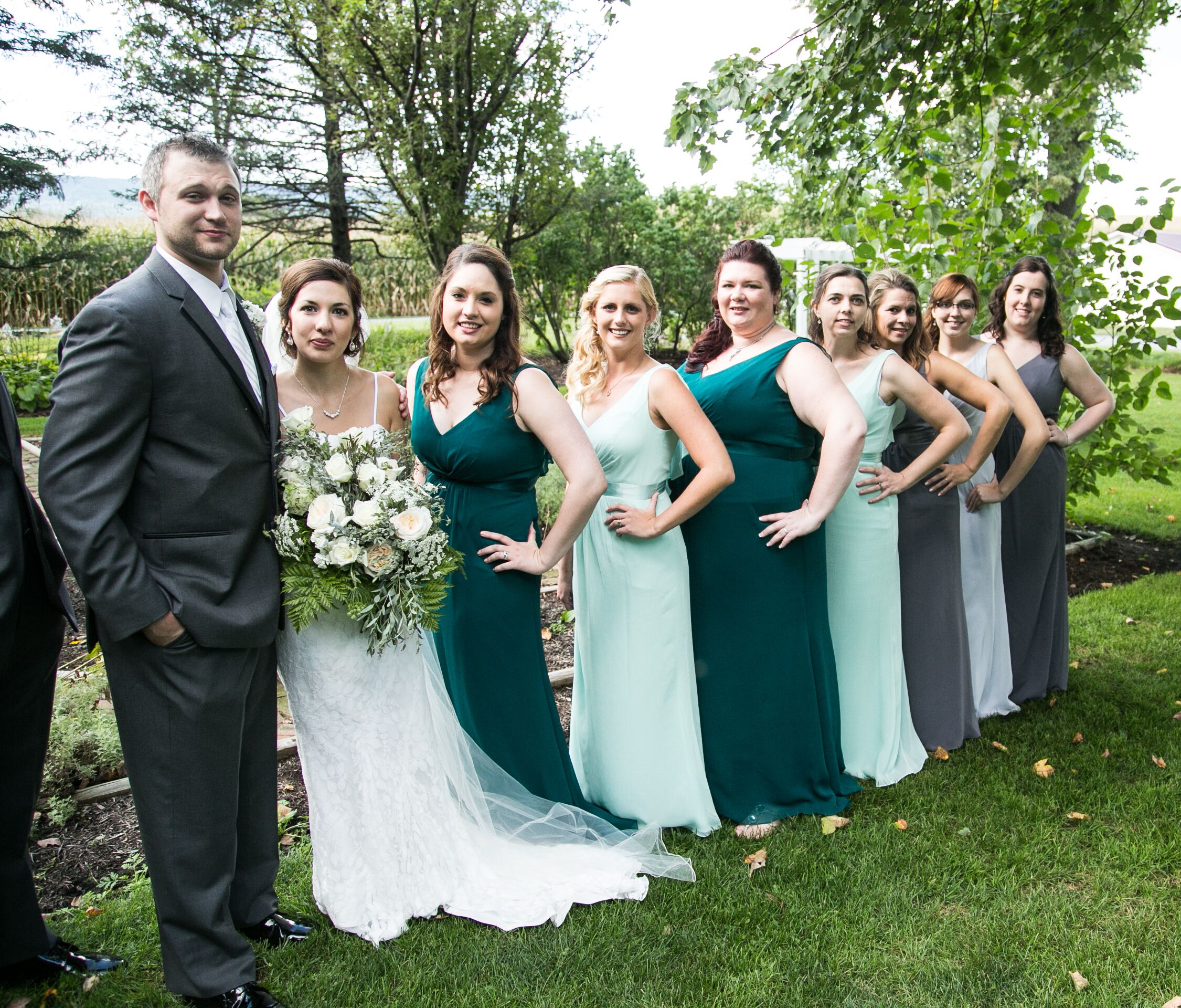 different shades bridesmaid dresses