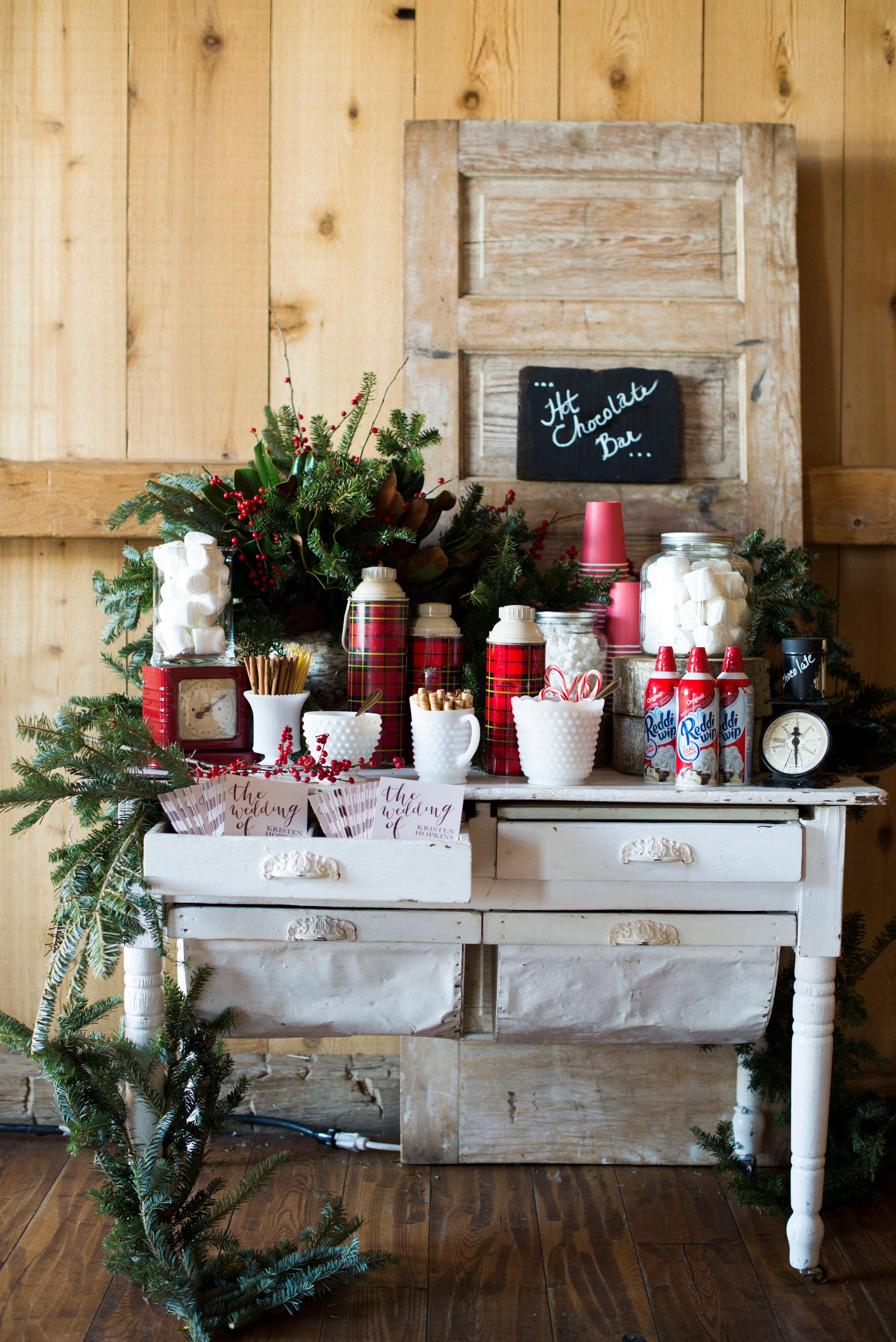 Create a Vintage Farmhouse-Style Christmas Hot Chocolate Bar