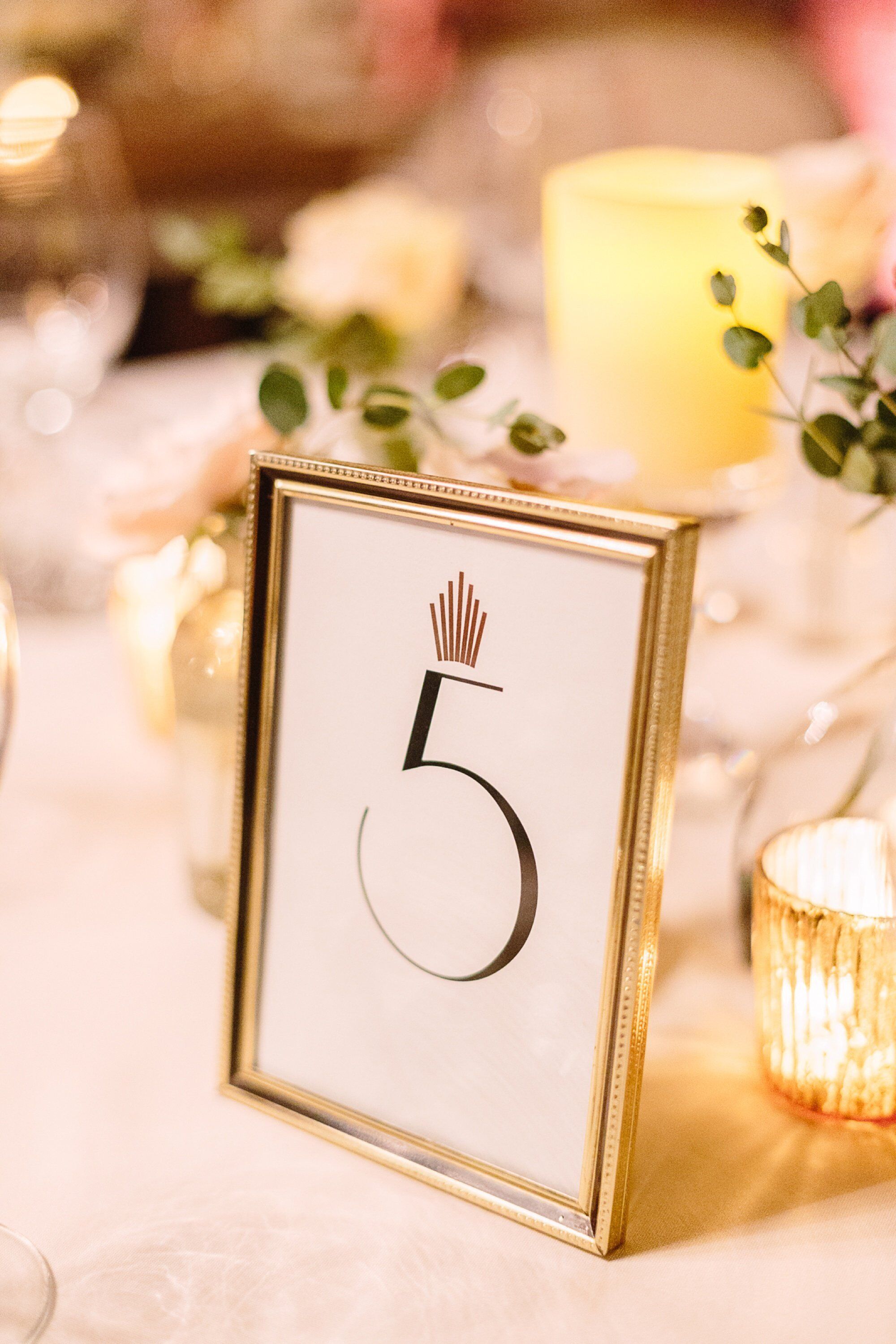 Framed Art Deco Table Numbers