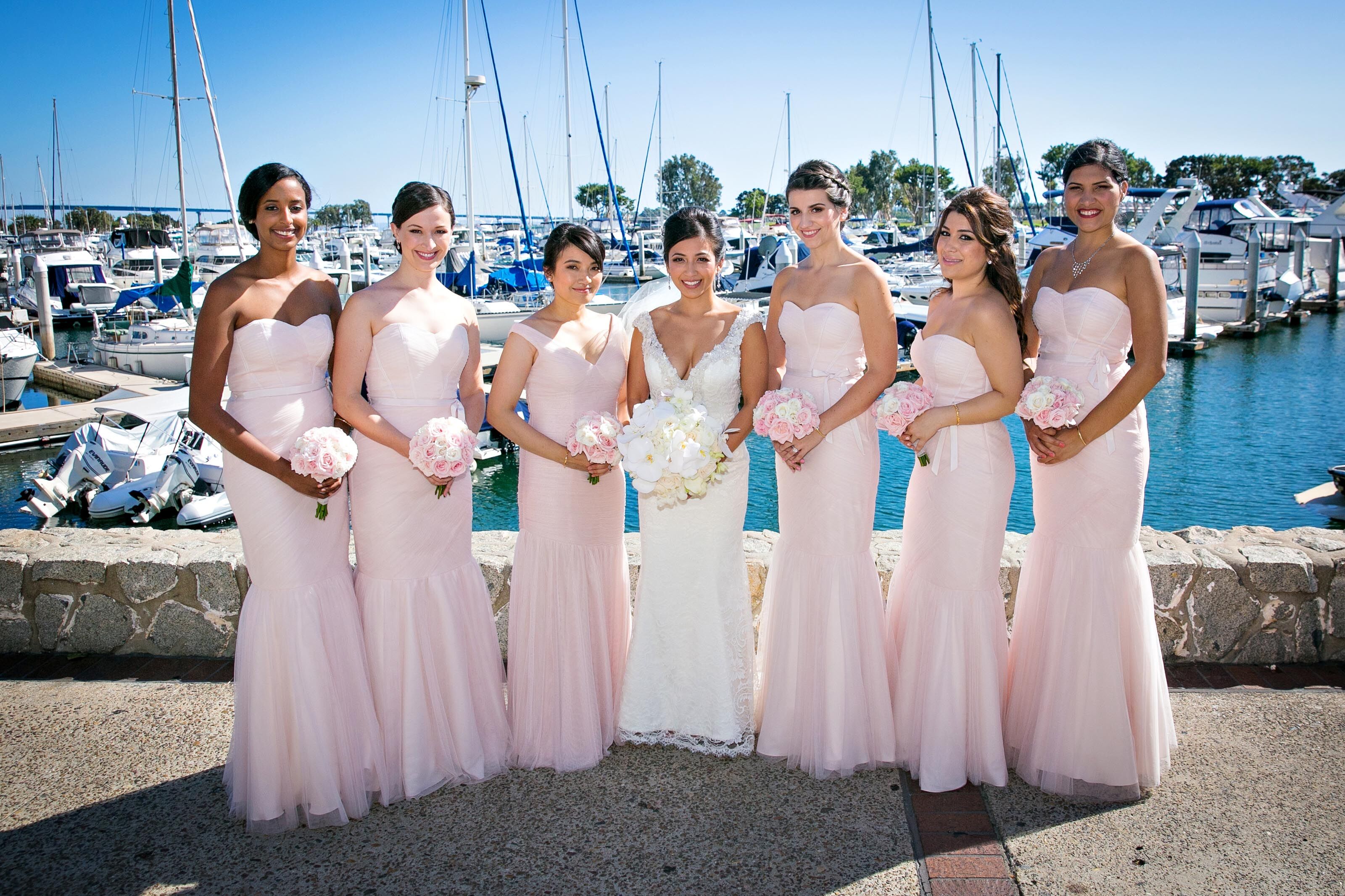 Pale Pink Bridesmaid Dresses Beach