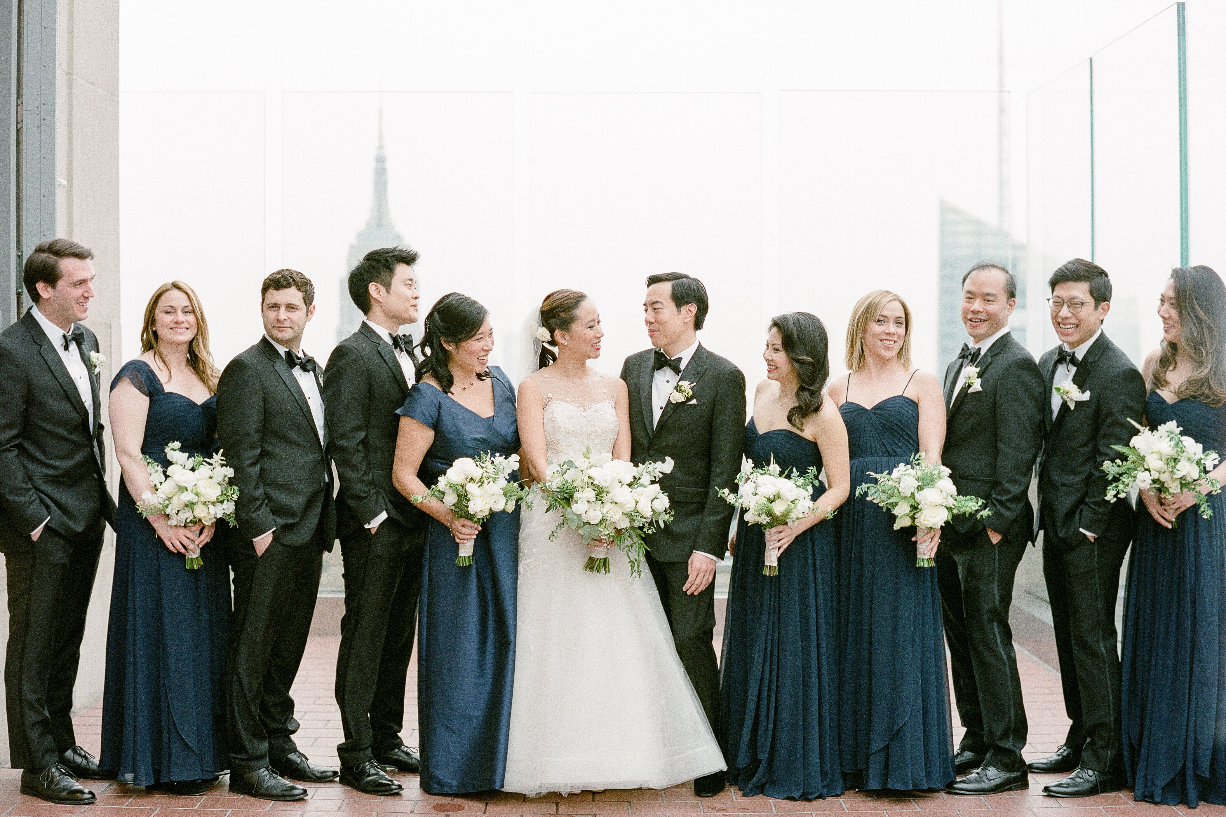 black and navy wedding party