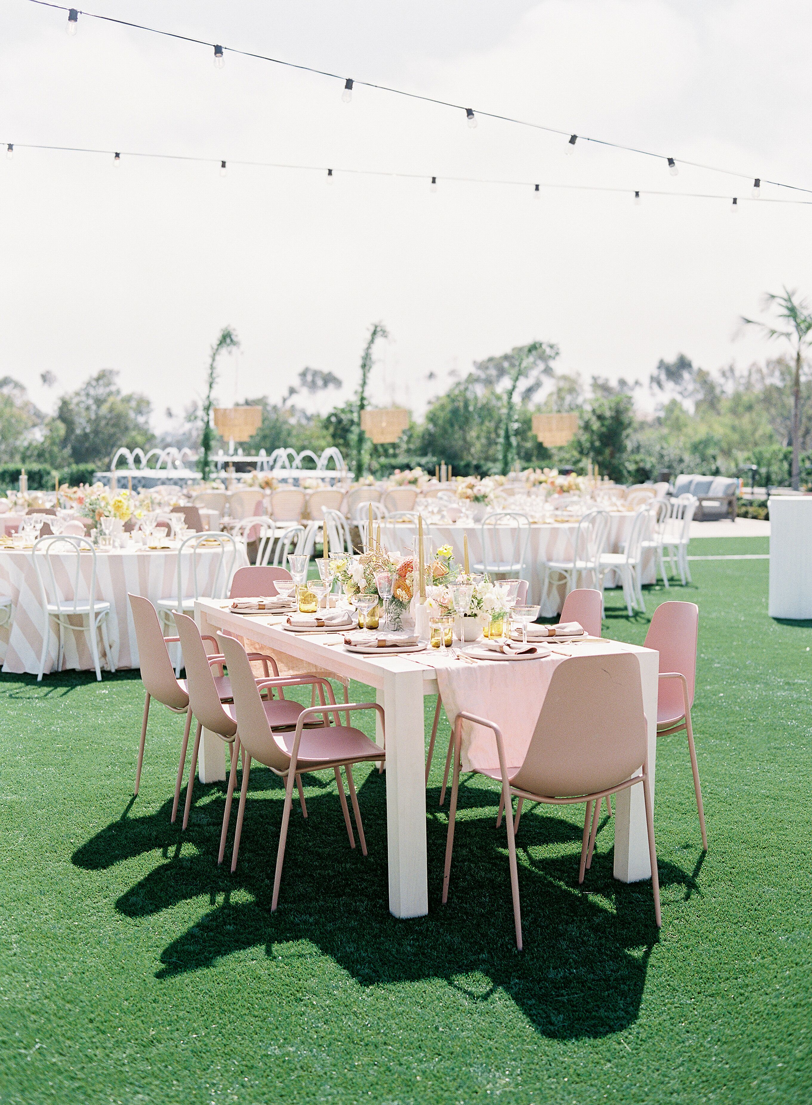 Reception Table With Pink Chairs