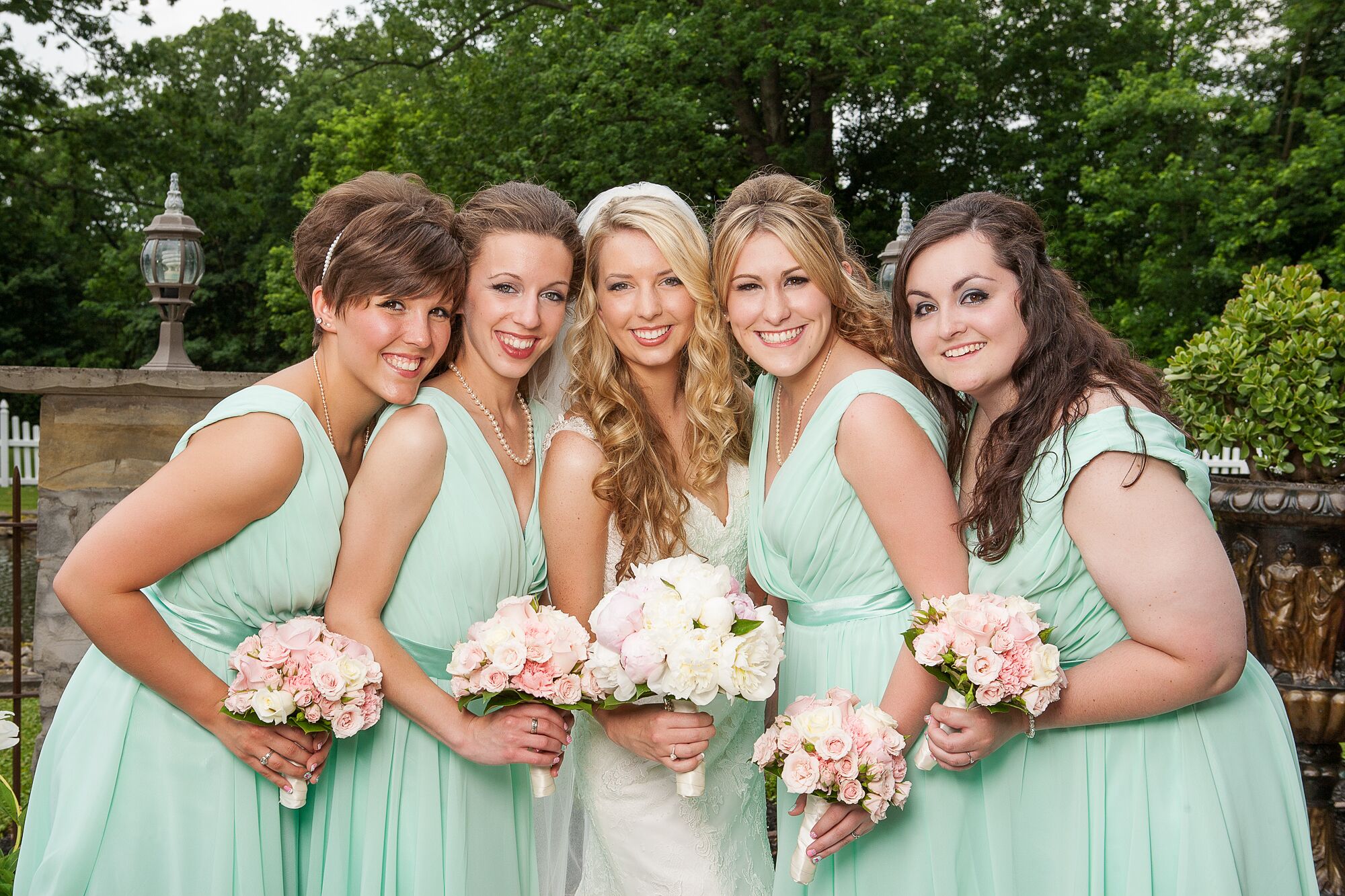 Petal Pink and Mint Bridesmaid Dresses