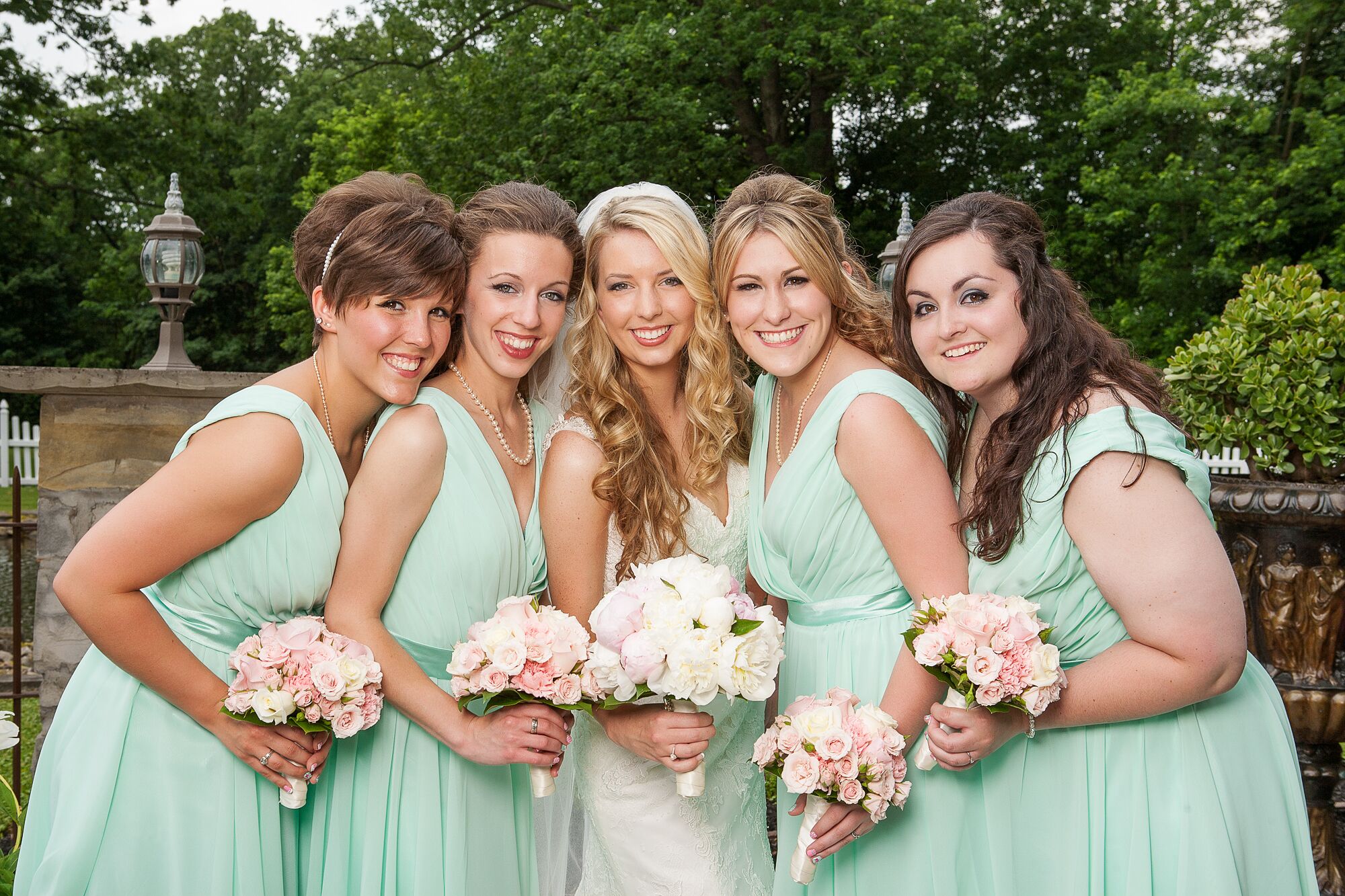 Pink and store mint green dress