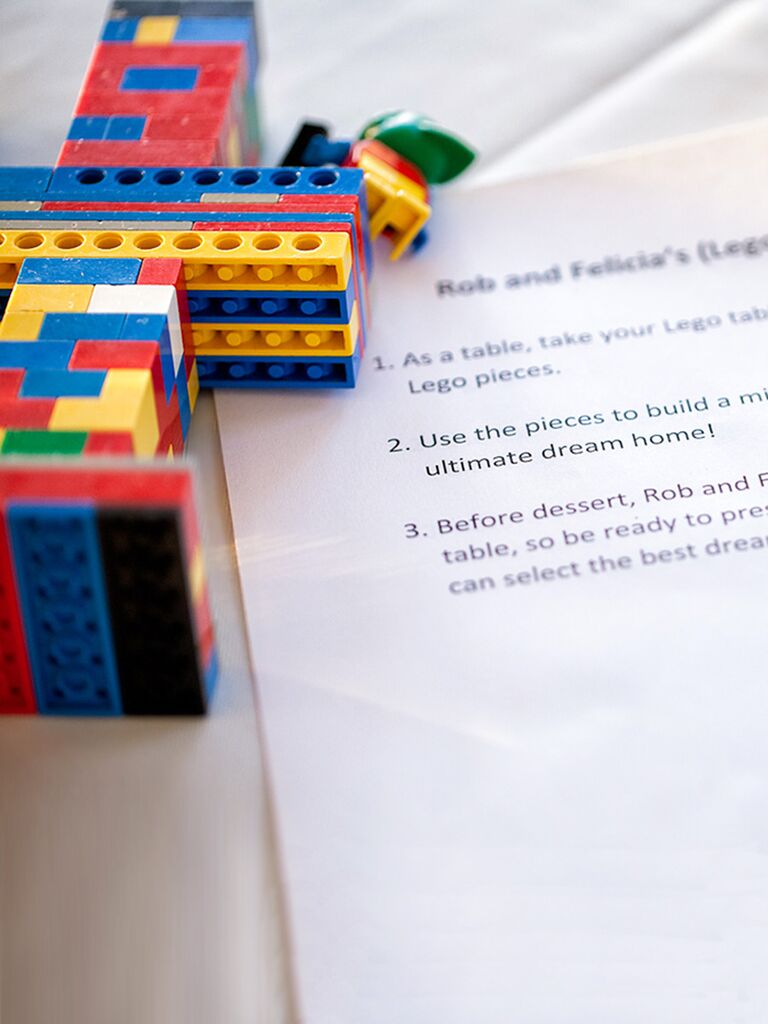 Fun children's activity for a wedding reception, building a lego dream house