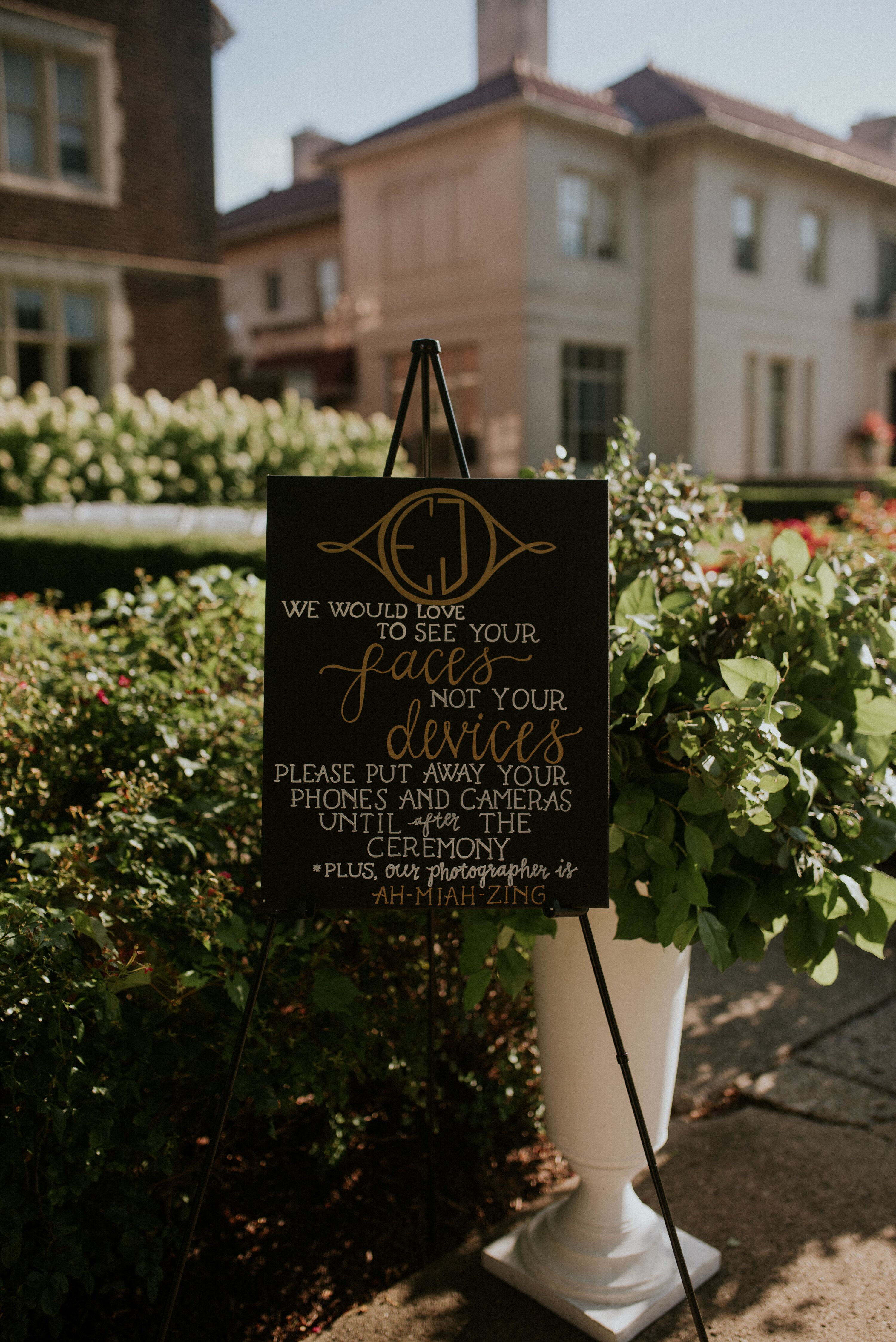 Modern Handwritten Black and Gold Sign