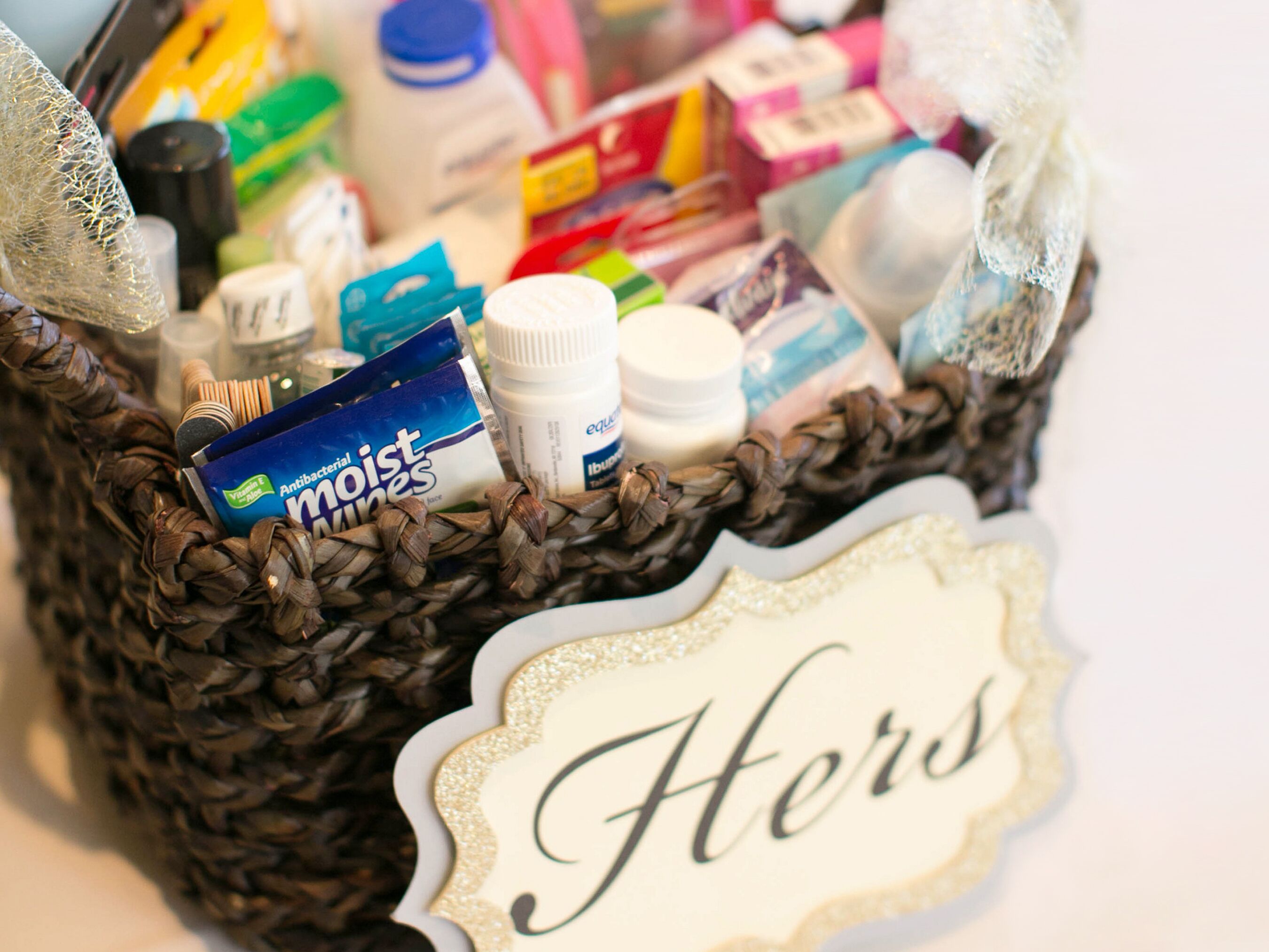 wedding bathroom basket