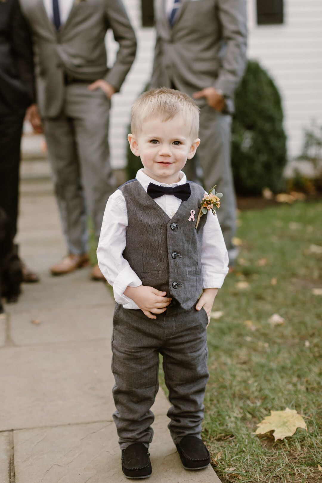 Adorable Ring Bearer in Vest and Bowtie