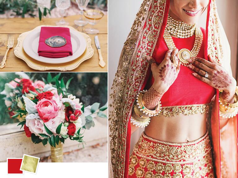 Red and gold wedding color inspiration